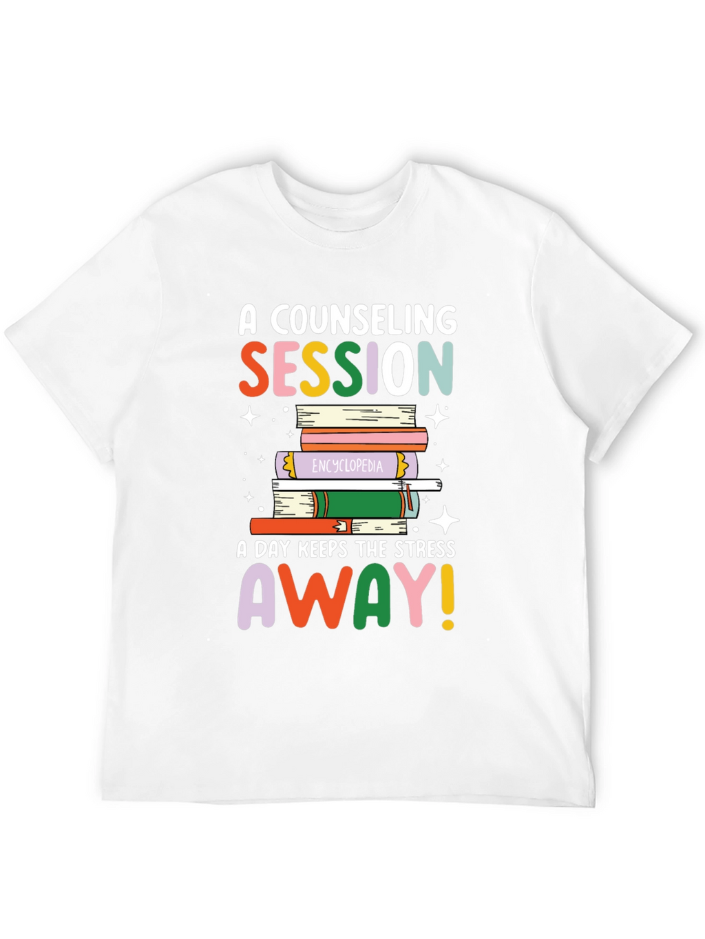 Counseling Session Book Stack Graphic Tee