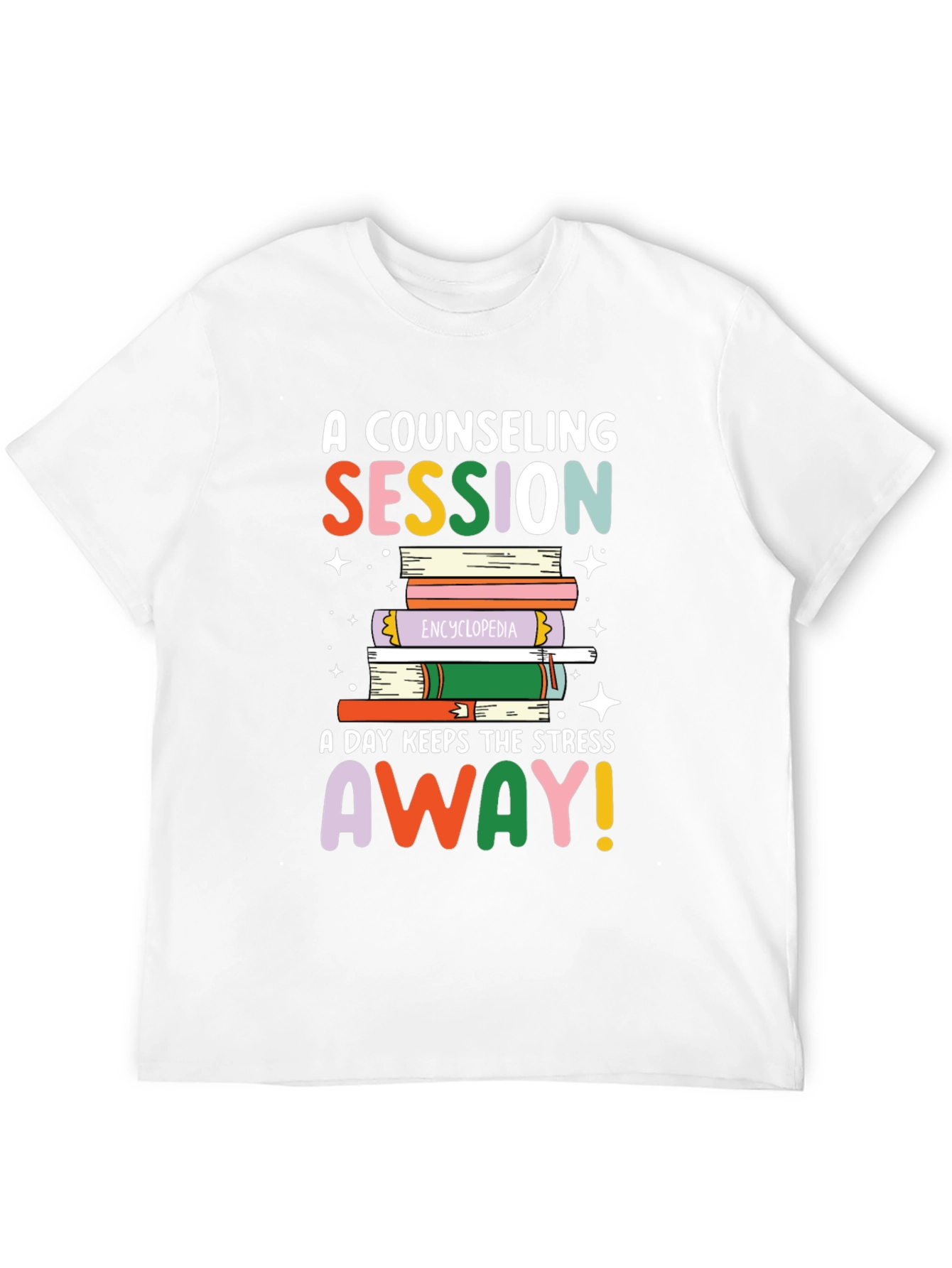 Counseling Session Book Stack Graphic Tee