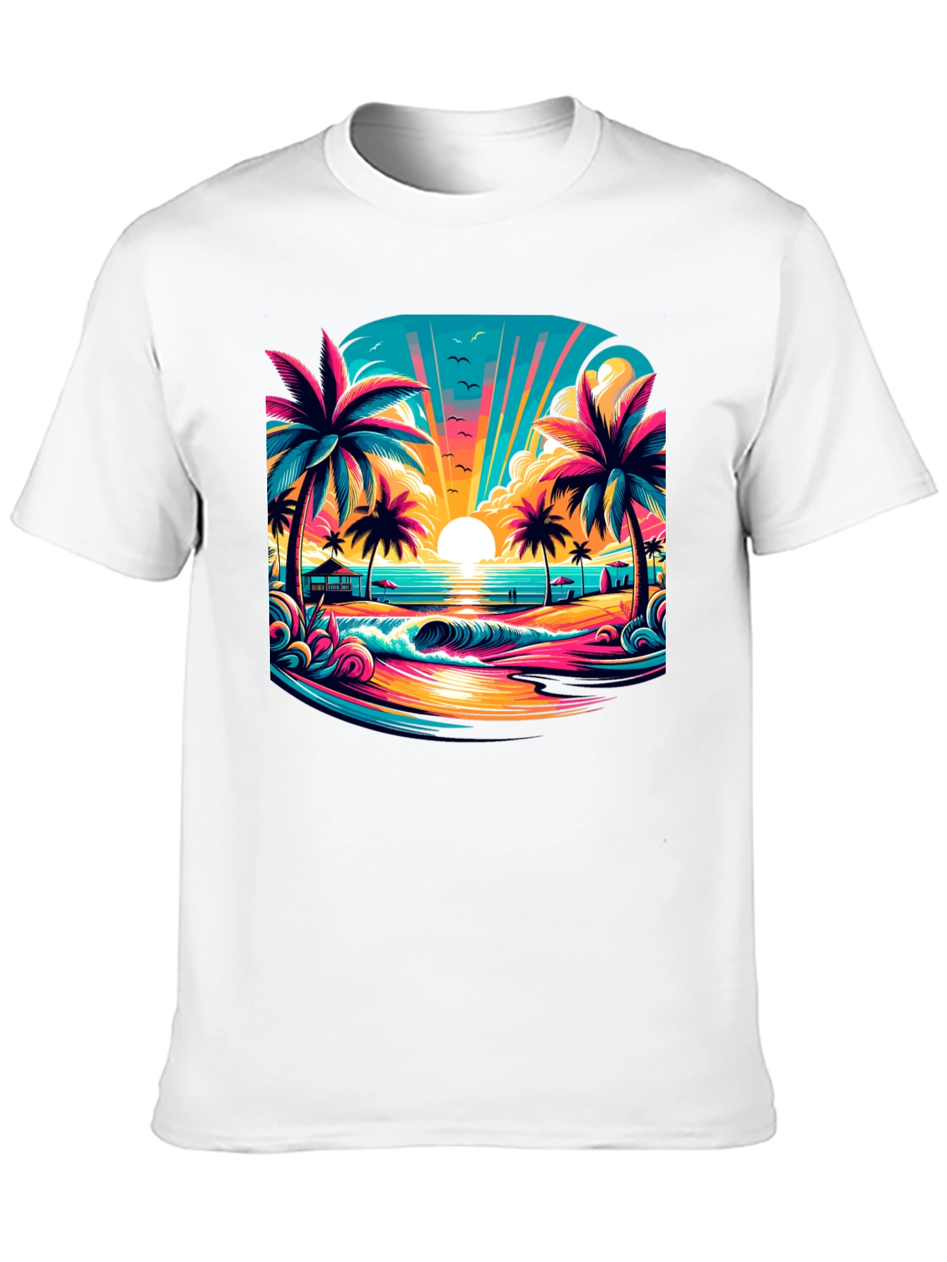 Vibrant Sunset Beach Graphic Tee