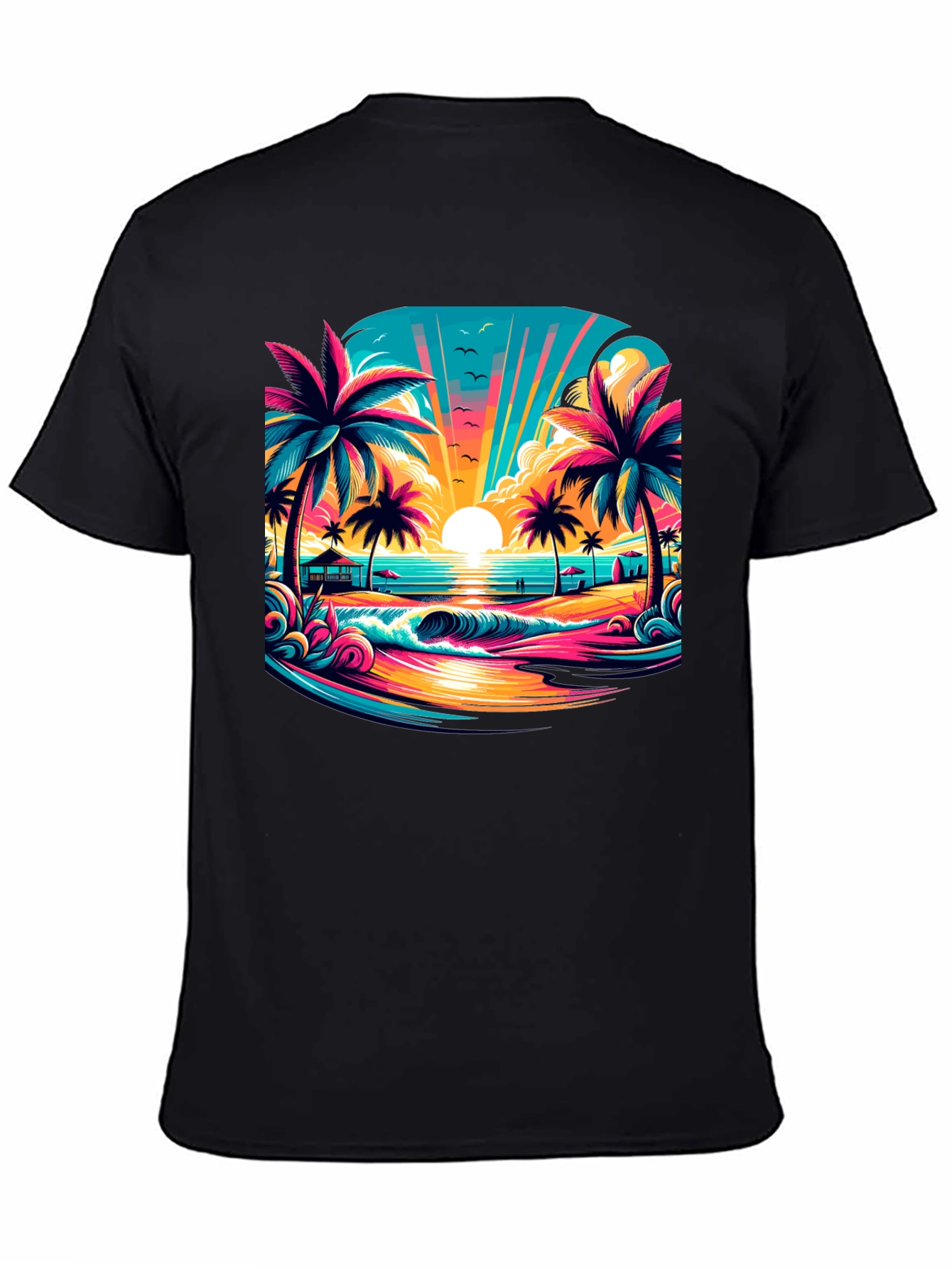 Vibrant Sunset Beach Graphic Tee