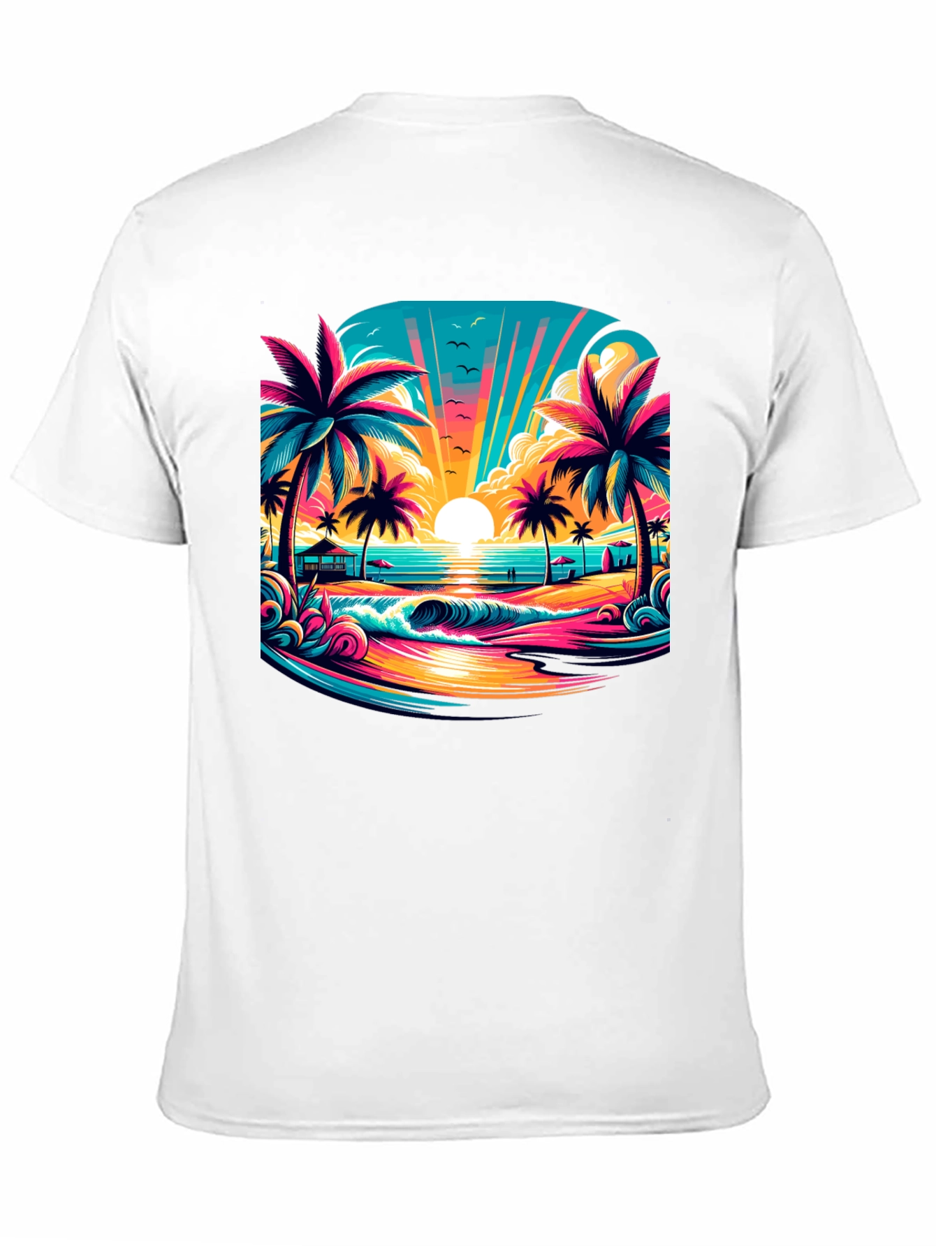 Vibrant Sunset Beach Graphic Tee