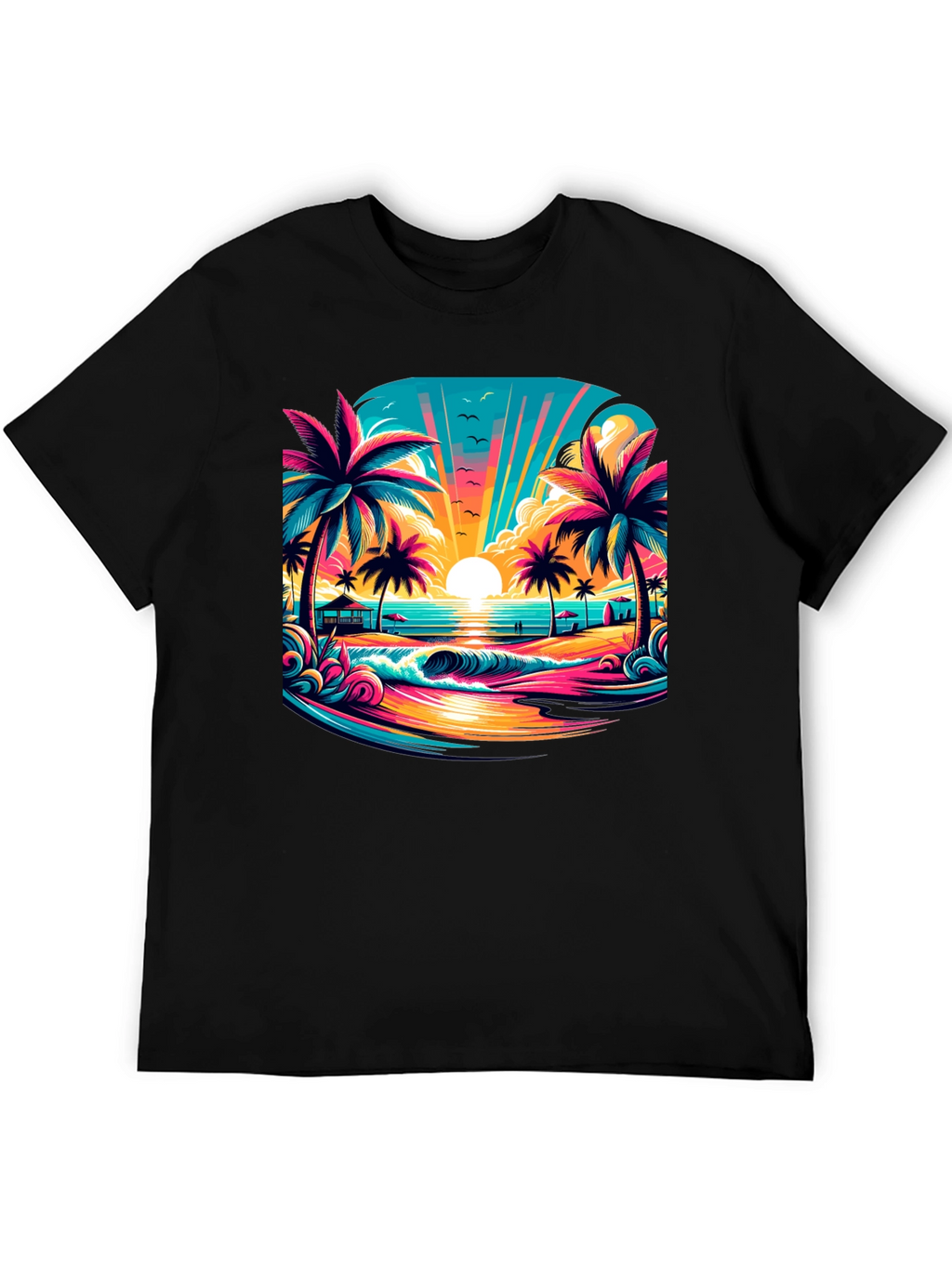 Vibrant Sunset Beach Graphic Tee