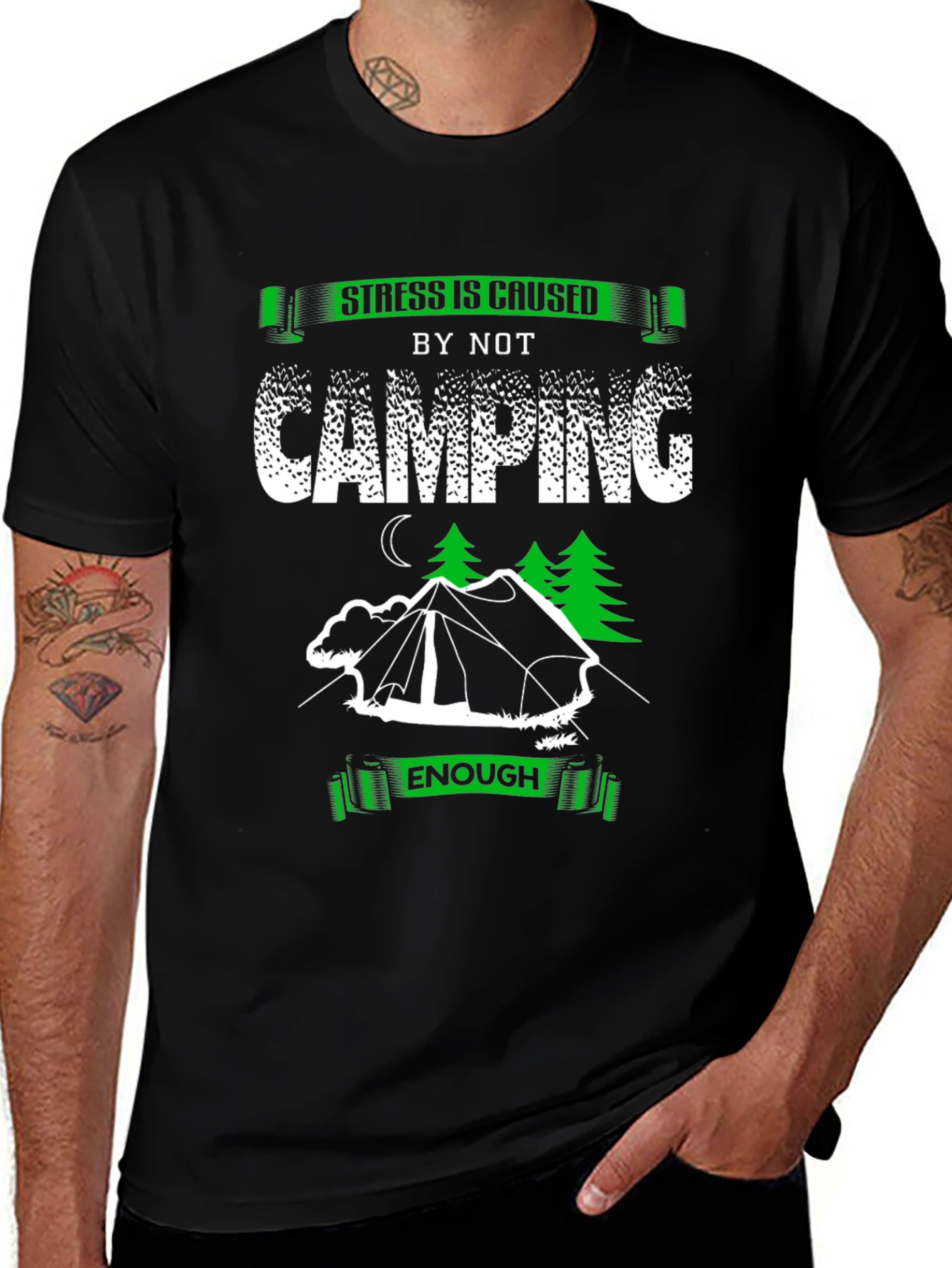 Camping Lover T-Shirt: Stress is Caused by Not Camping Enough