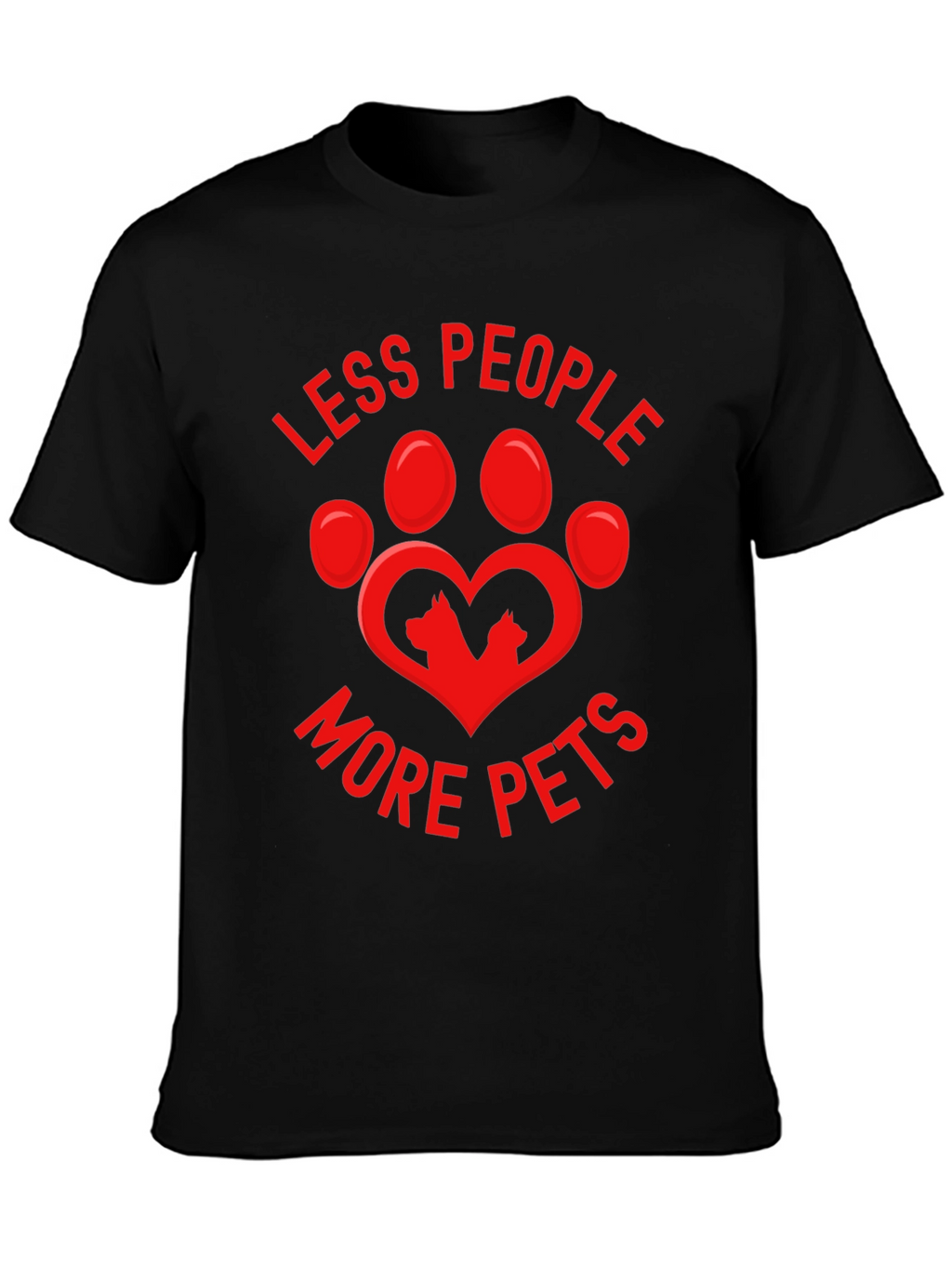 Less People More Pets Graphic T-Shirt