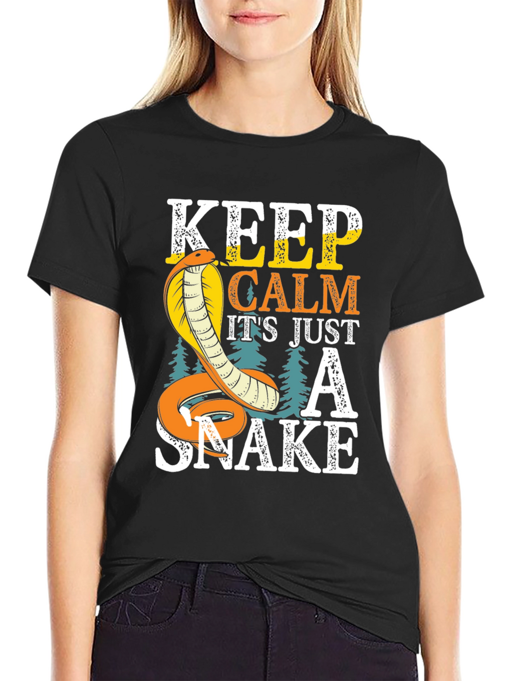 Keep Calm Cobra Snake Graphic T-Shirt
