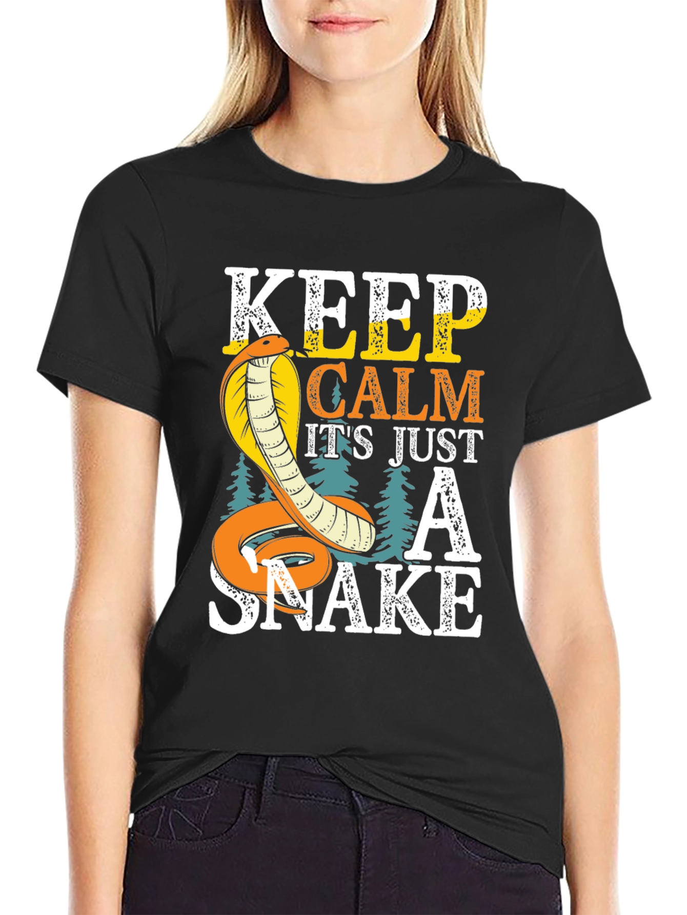 Keep Calm Cobra Snake Graphic T-Shirt