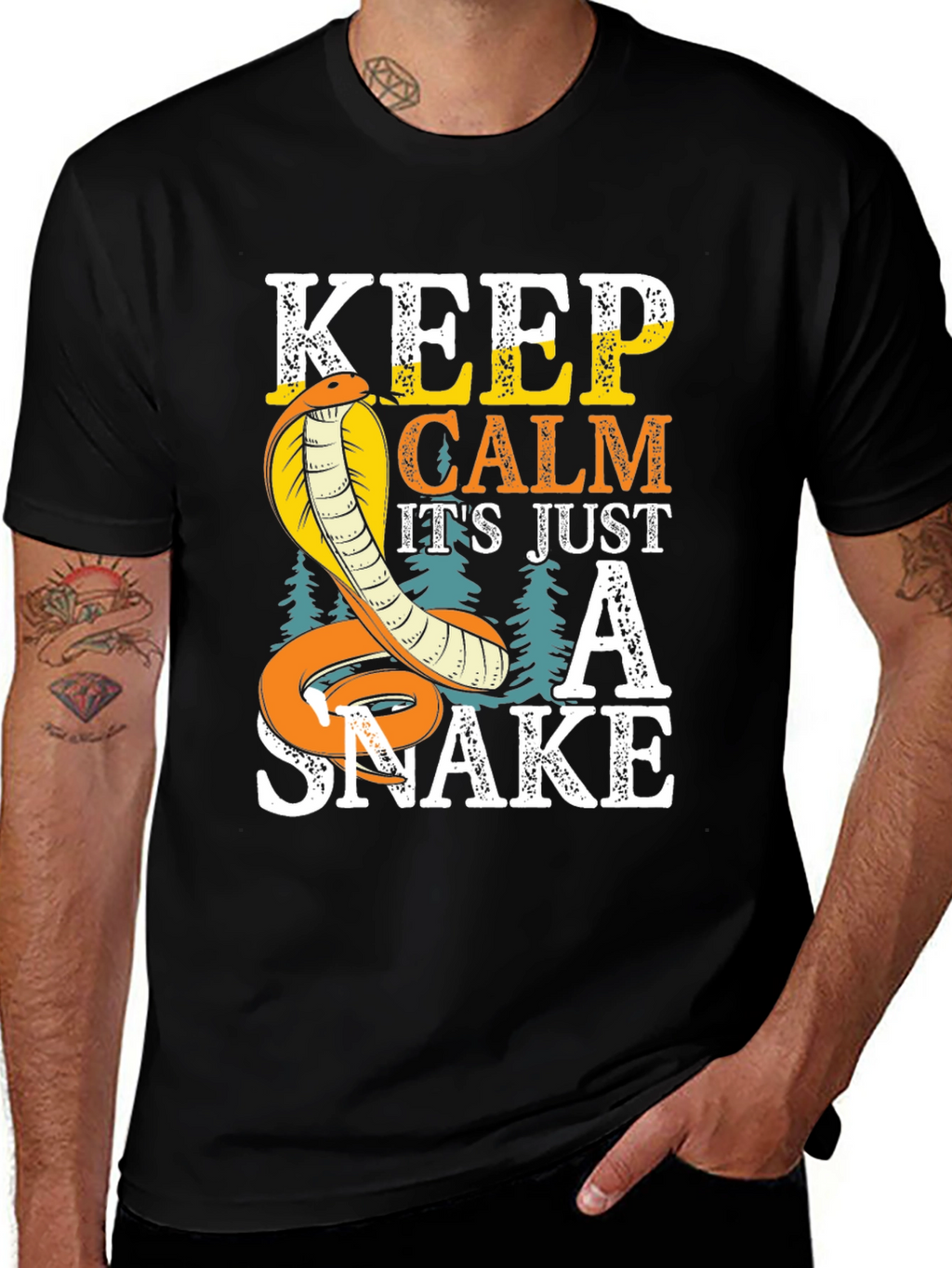 Keep Calm Cobra Snake Graphic T-Shirt