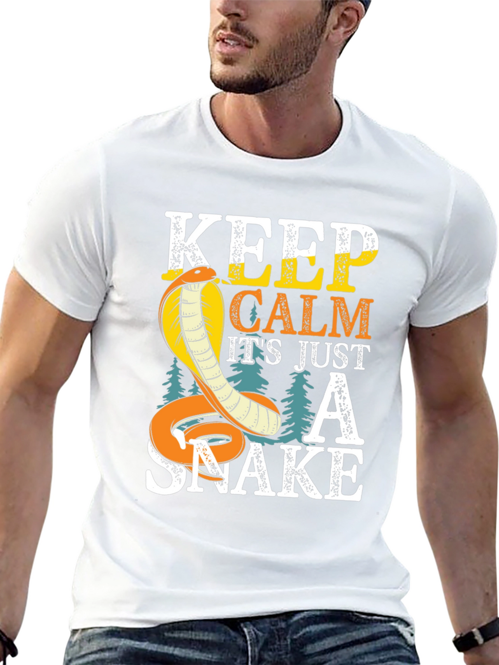 Keep Calm Cobra Snake Graphic T-Shirt