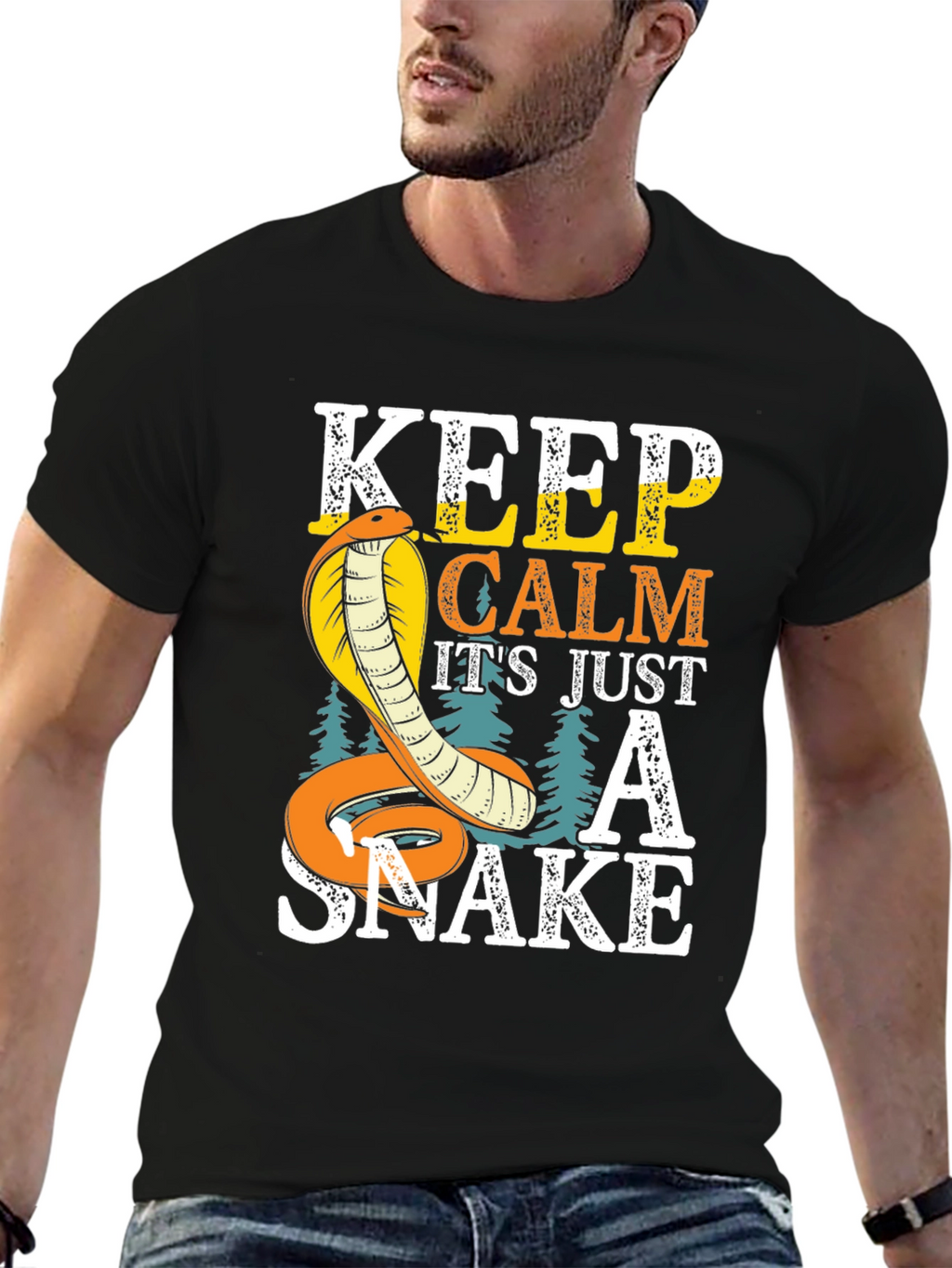 Keep Calm Cobra Snake Graphic T-Shirt