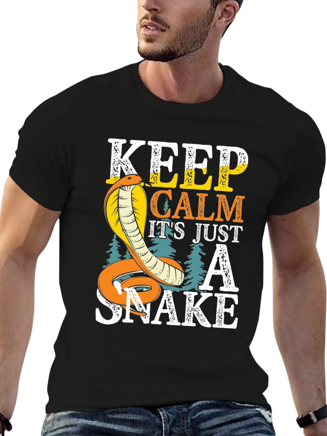 Keep Calm Cobra Snake Graphic T-Shirt