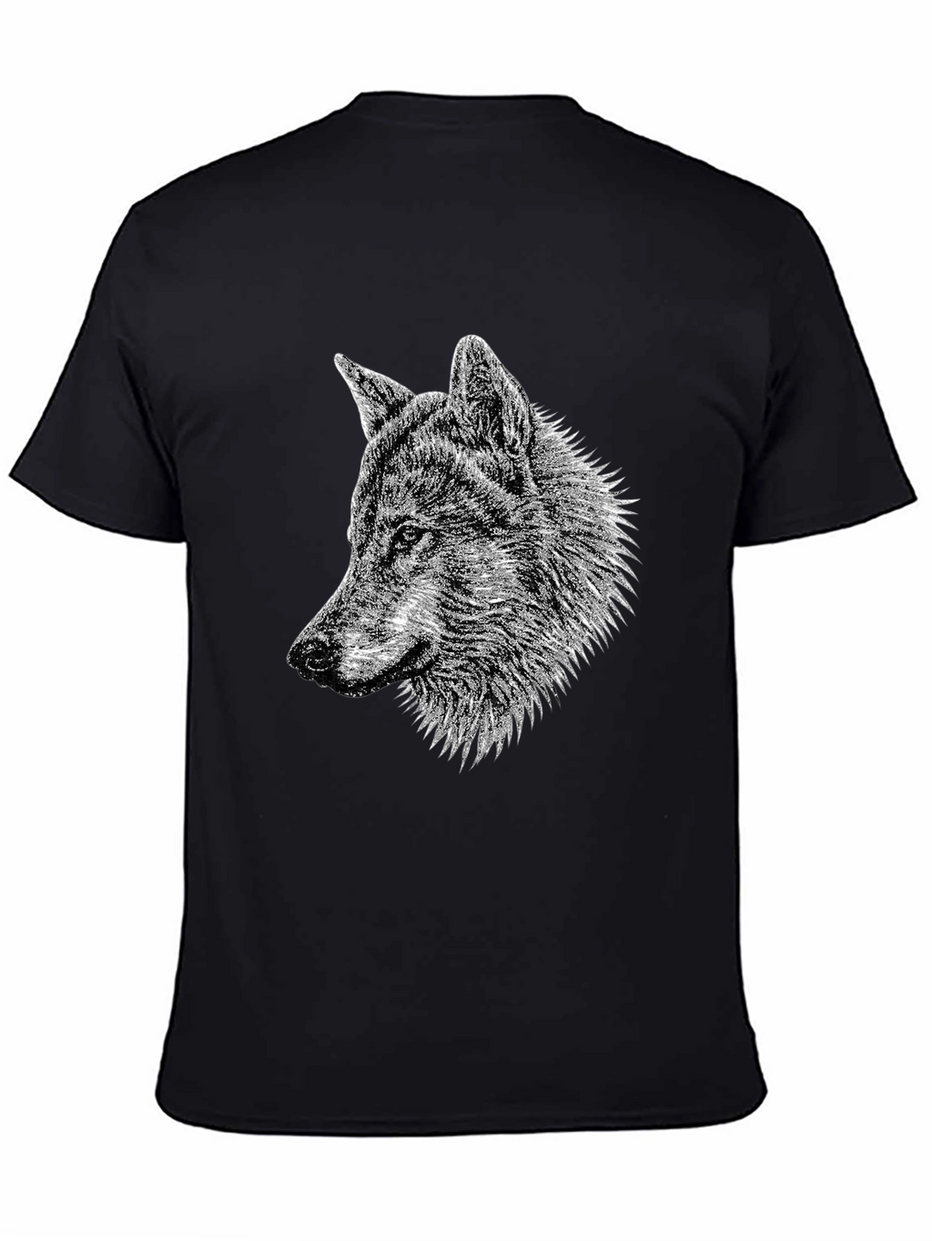 Wolf Graphic Tee - Black Cotton T-Shirt