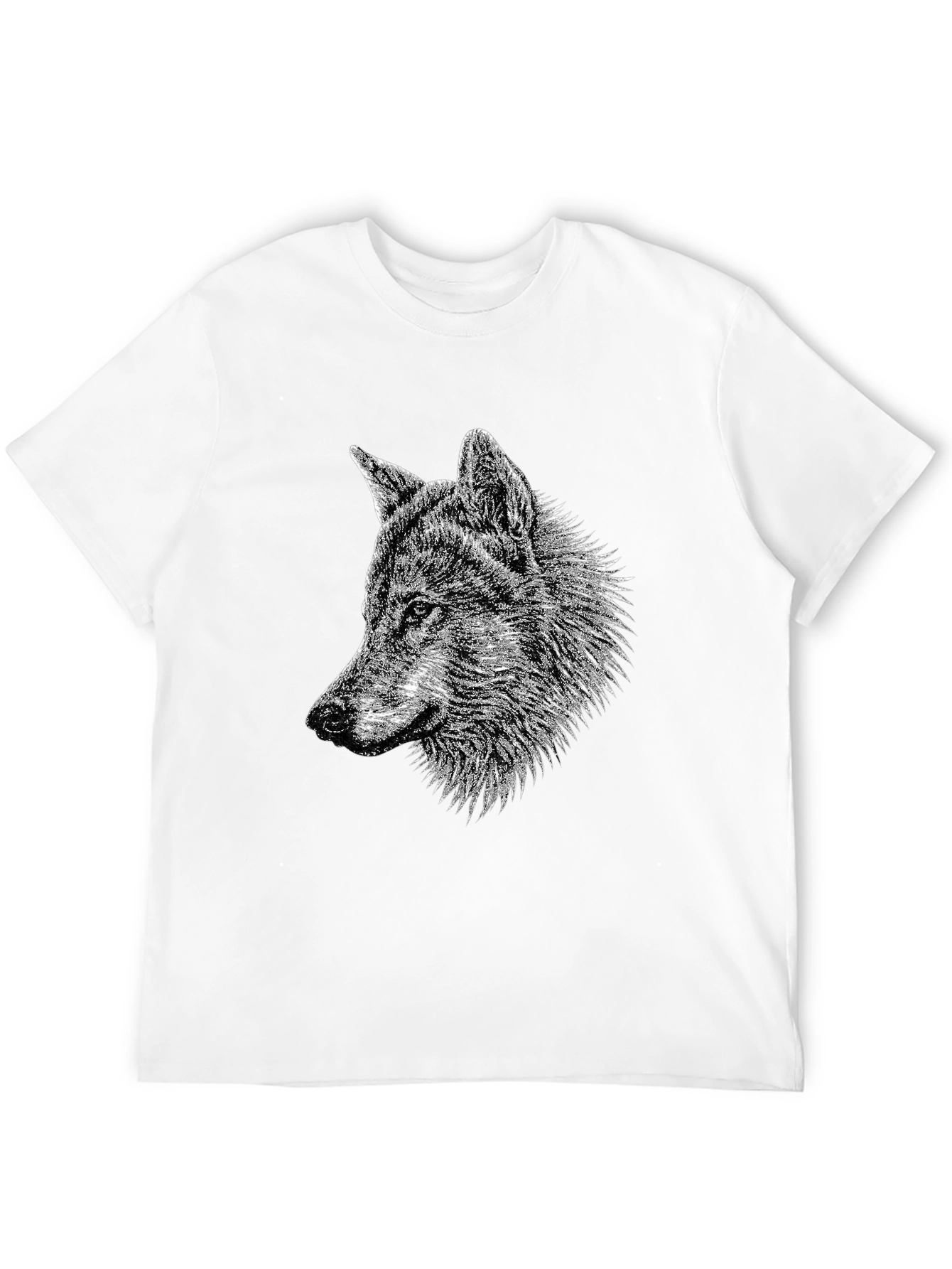 Wolf Graphic Tee - Black Cotton T-Shirt