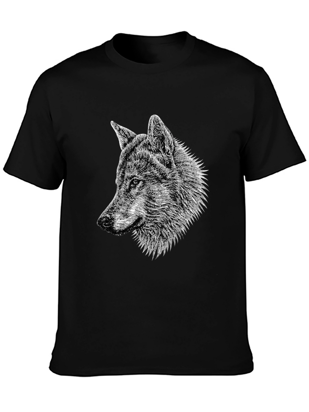 Wolf Graphic Tee - Black Cotton T-Shirt