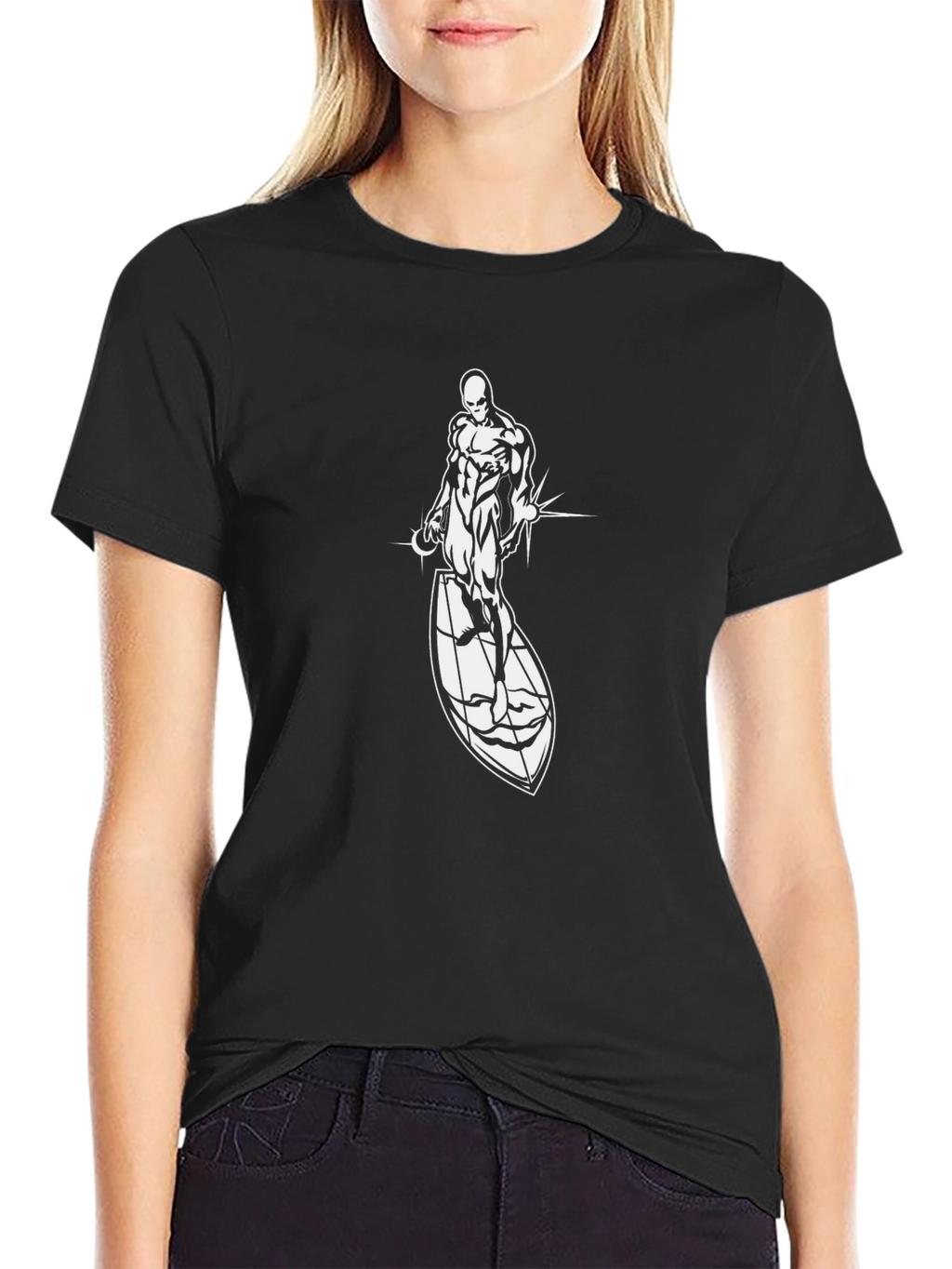 Silver Surfer Graphic Black T-Shirt