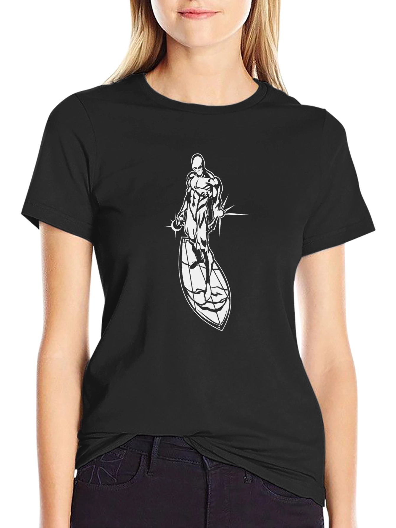 Silver Surfer Graphic Black T-Shirt