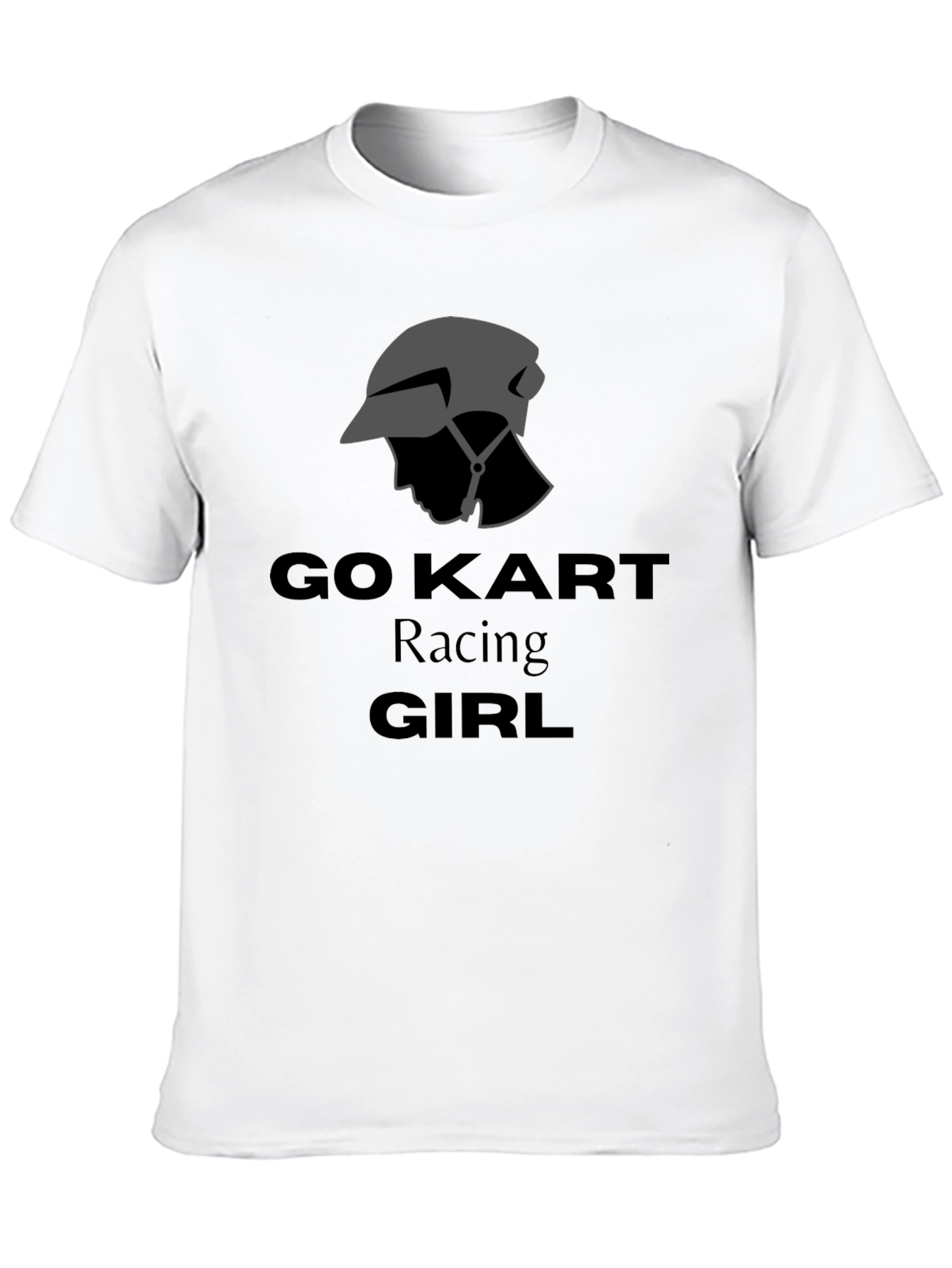 Go Kart Racing Girl T-Shirt - Black Cotton Tee