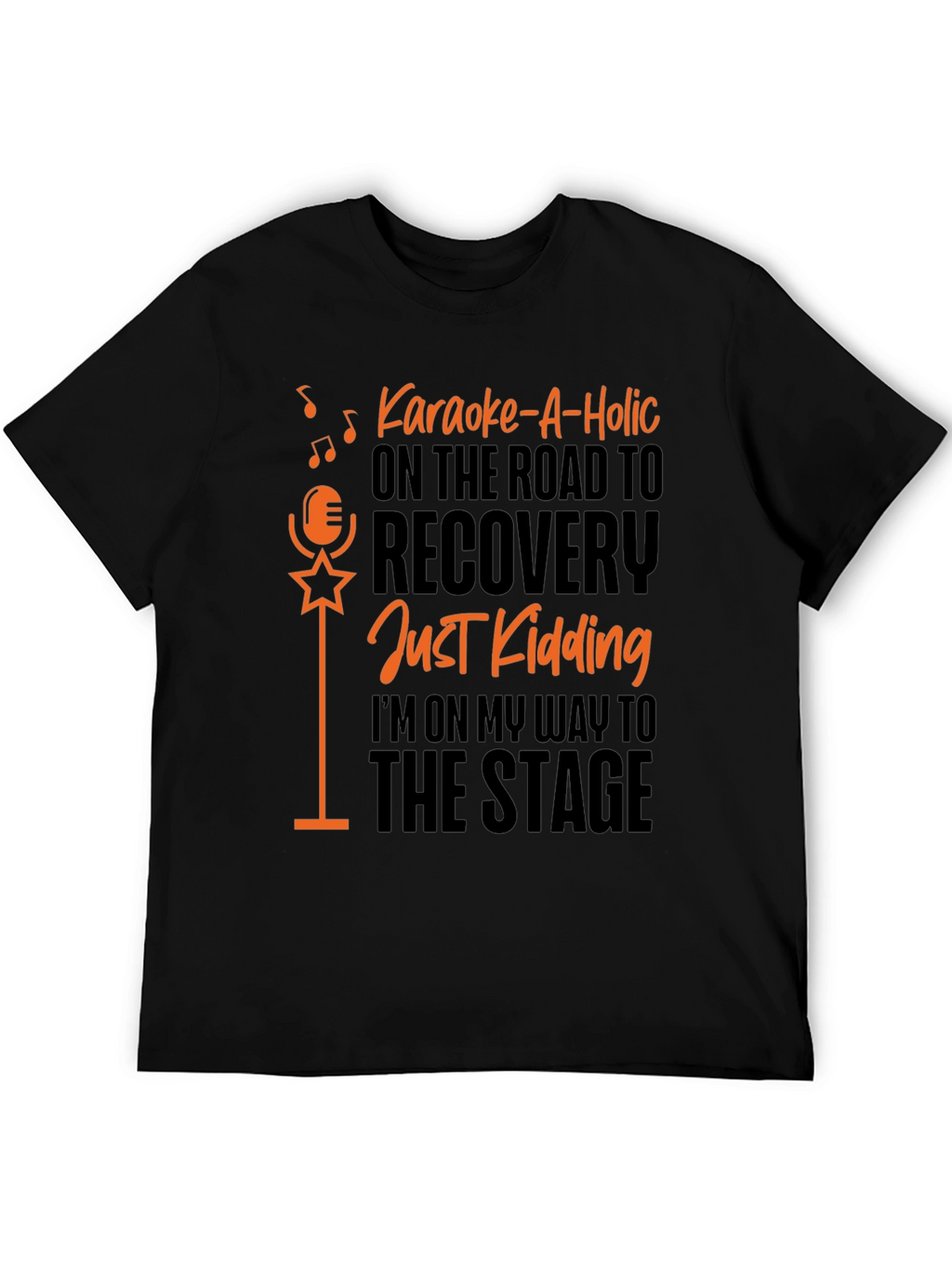 Karaoke-A-Holic Black Graphic T-Shirt