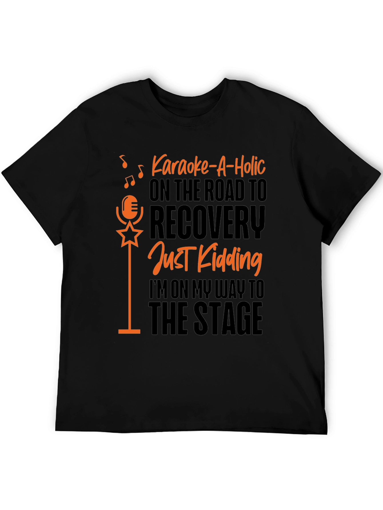 Karaoke-A-Holic Black Graphic T-Shirt