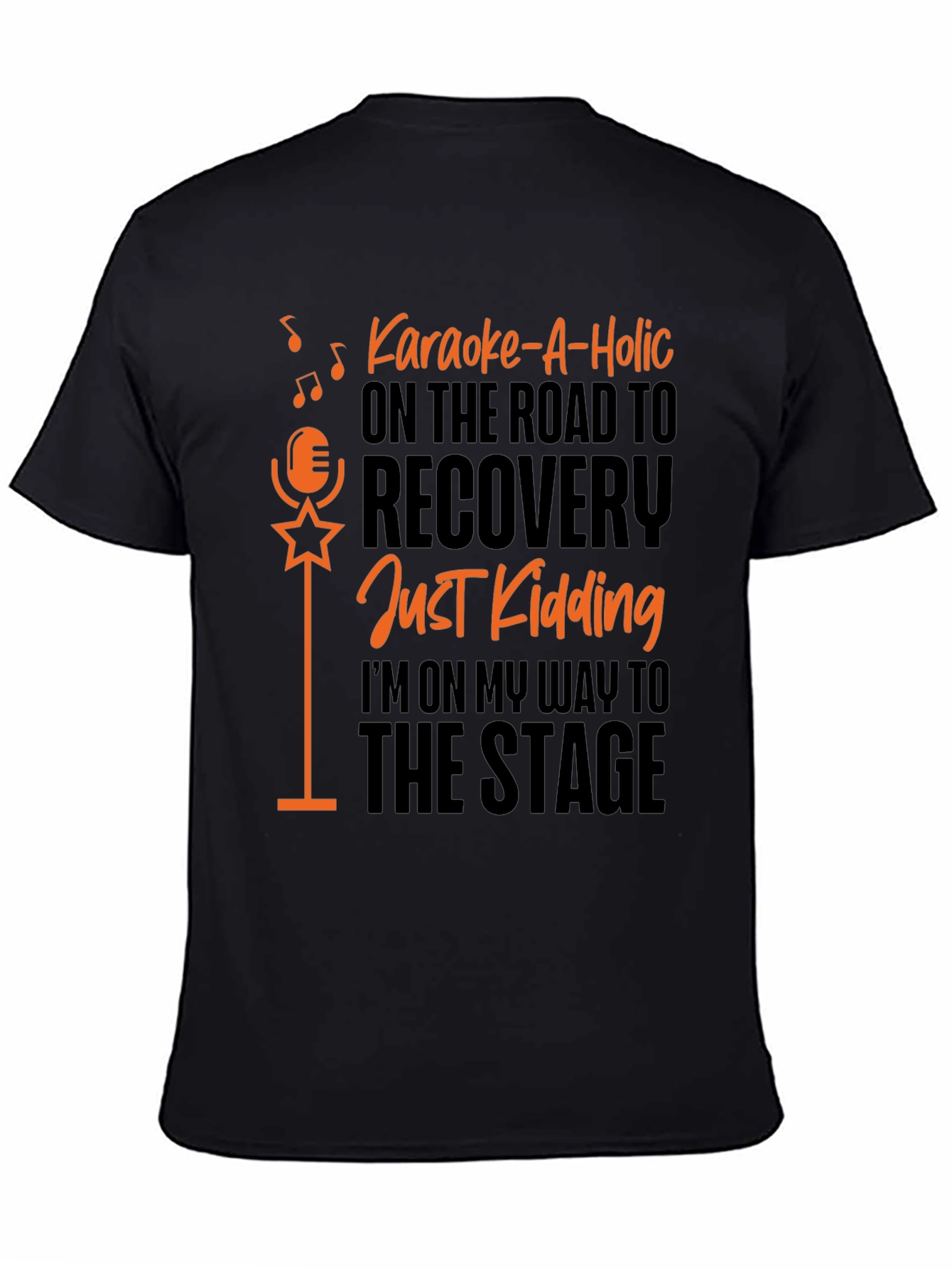 Karaoke-A-Holic Black Graphic T-Shirt
