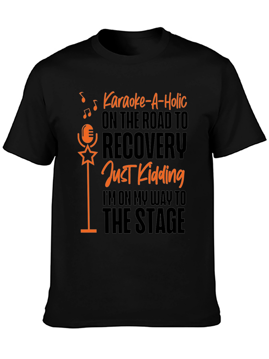 Karaoke-A-Holic Black Graphic T-Shirt