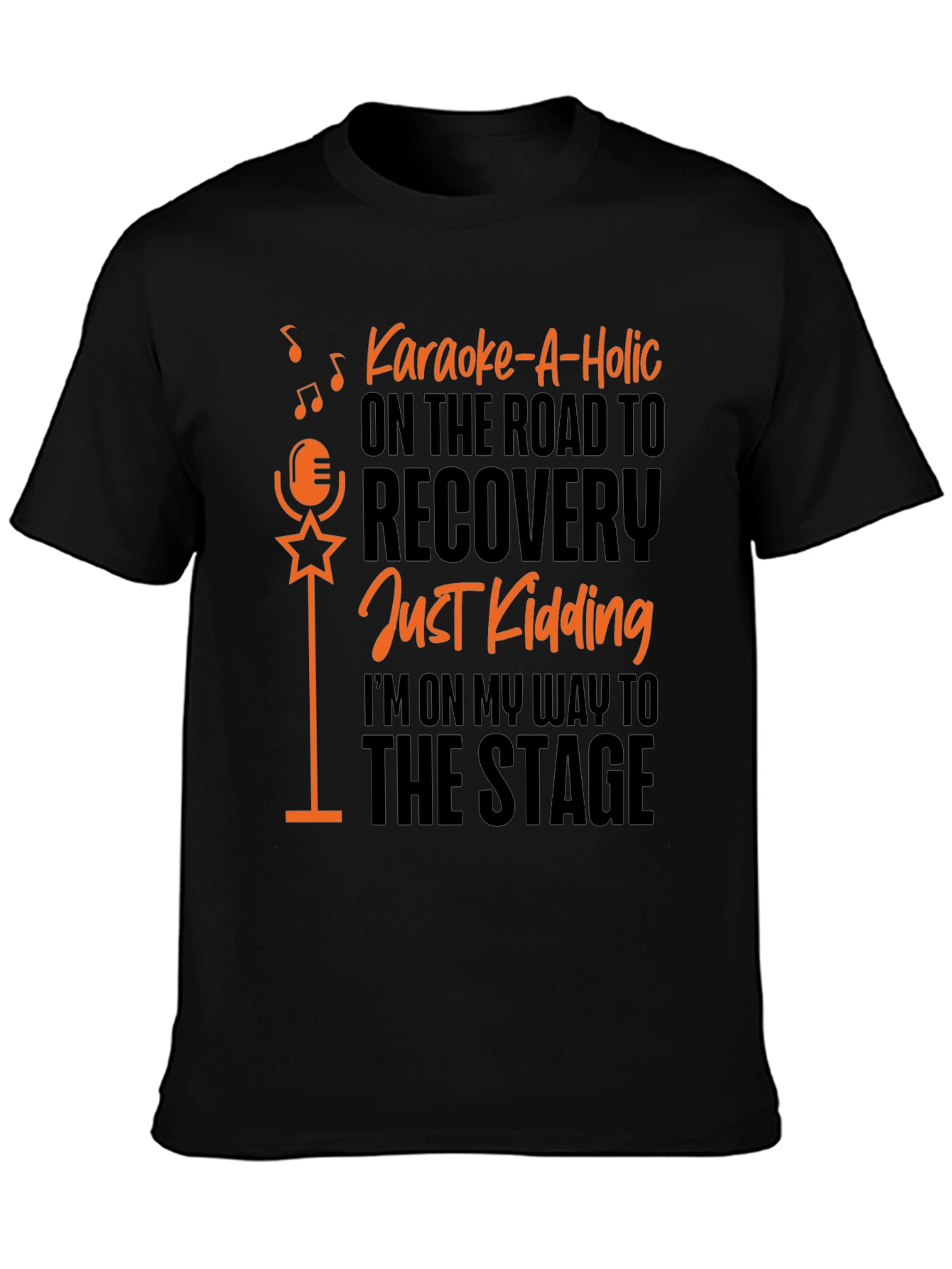 Karaoke-A-Holic Black Graphic T-Shirt
