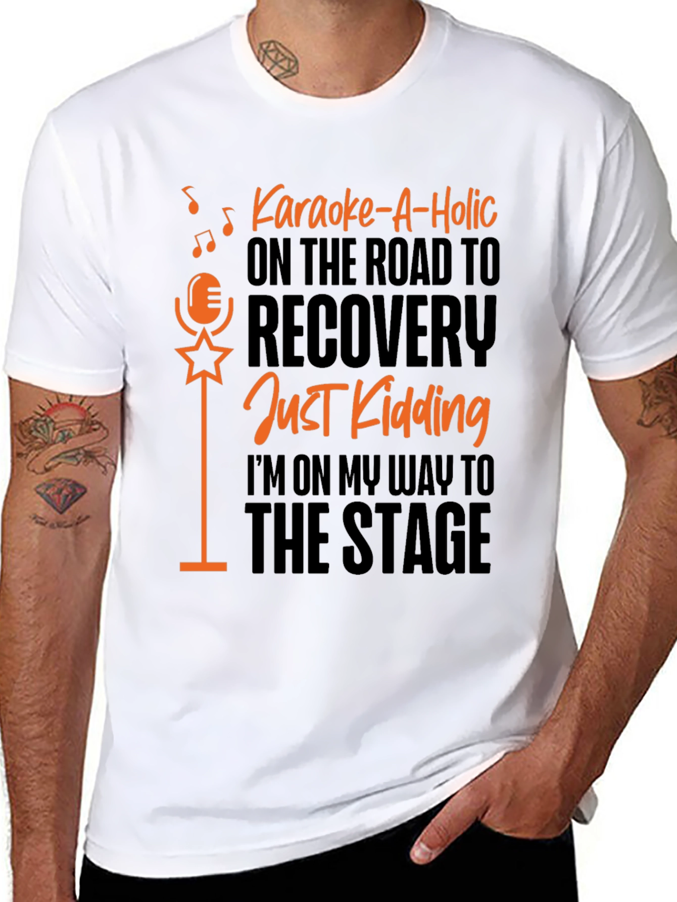 Karaoke-A-Holic Black Graphic T-Shirt