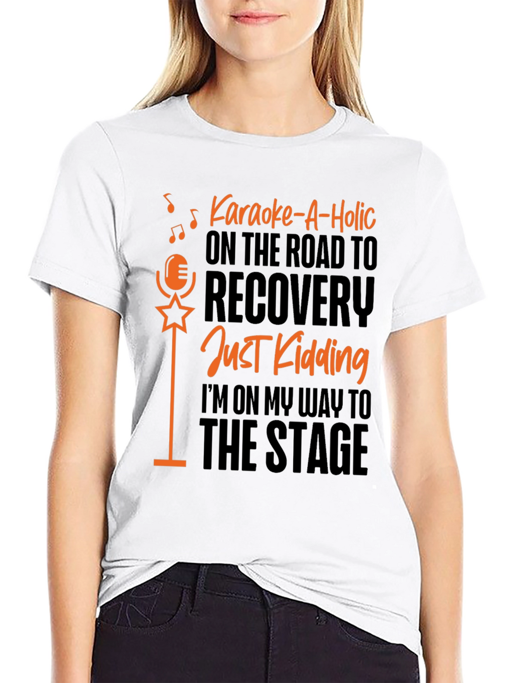 Karaoke-A-Holic Black Graphic T-Shirt
