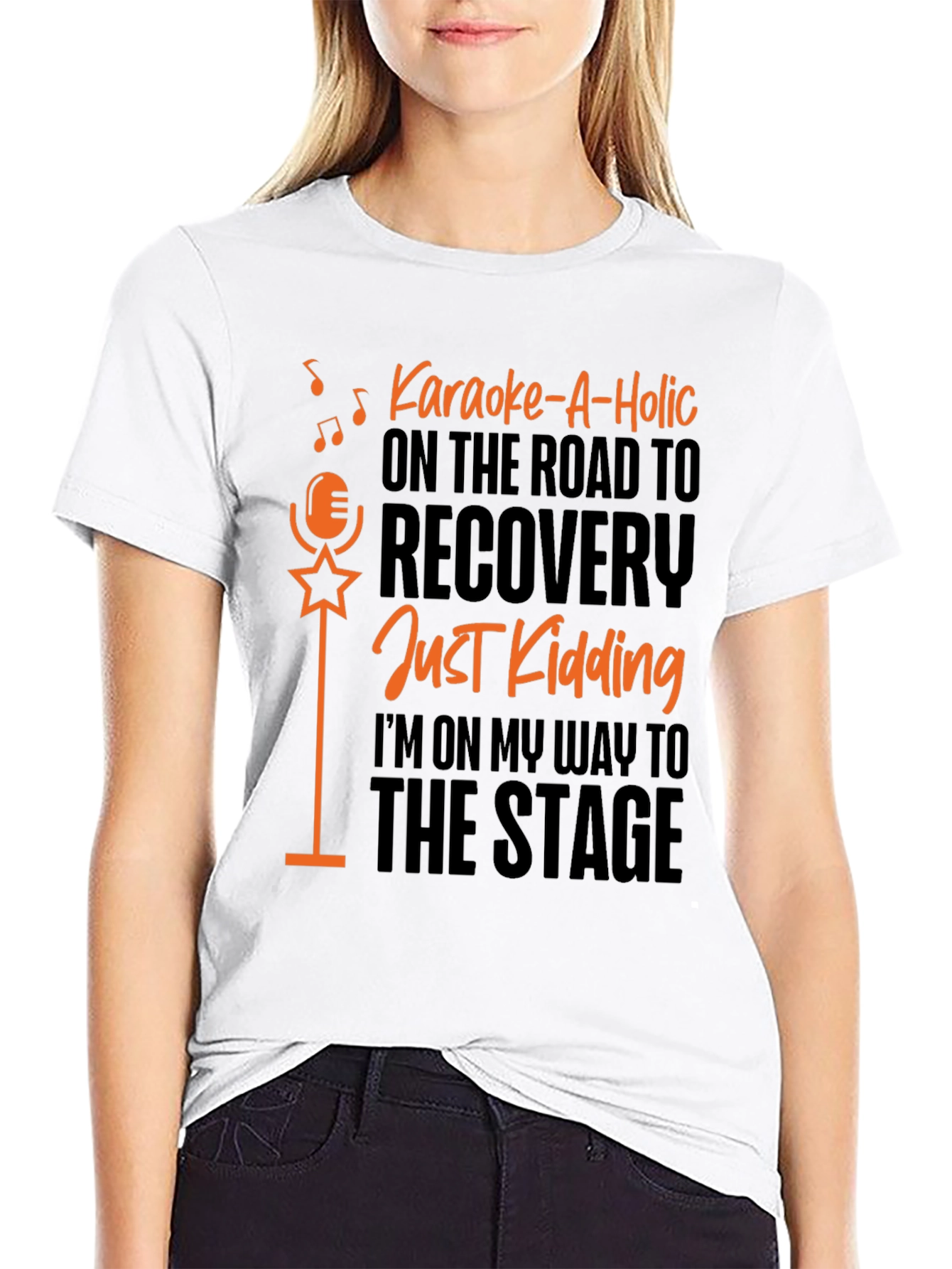 Karaoke-A-Holic Black Graphic T-Shirt