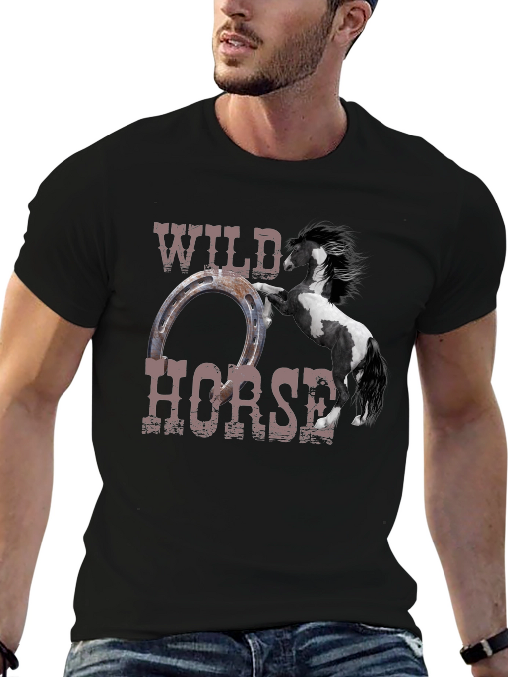 Wild Horse Graphic Tee - Black Unisex T-Shirt