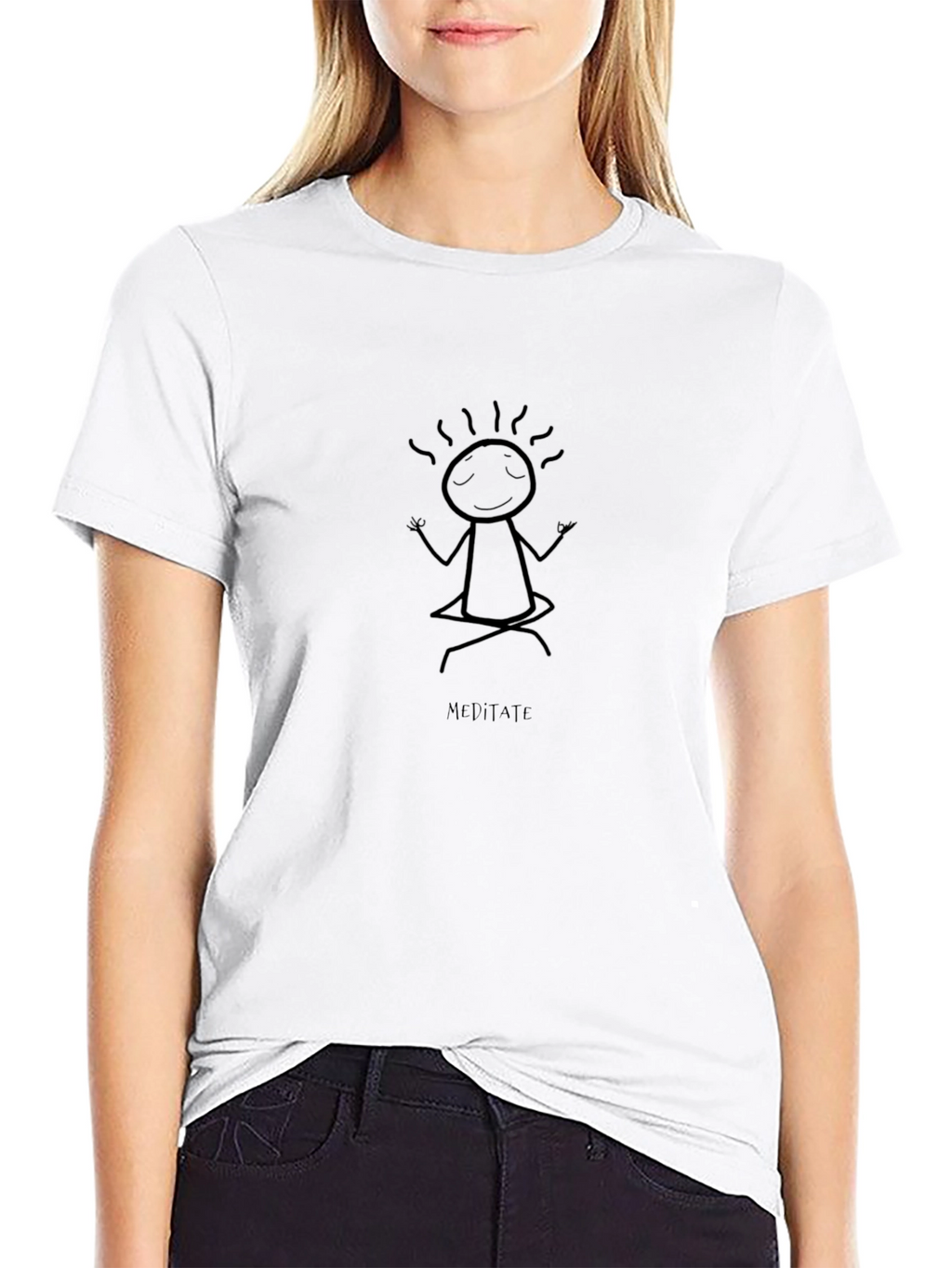 Meditate Graphic Tee - Black Relaxed Fit