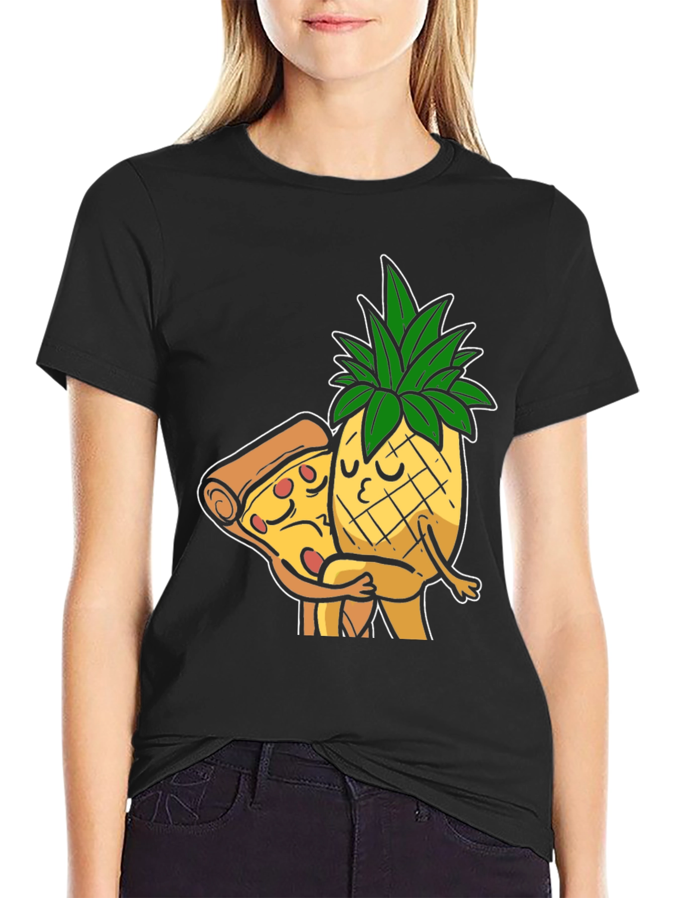 Pizza & Pineapple Hugs Graphic T-Shirt