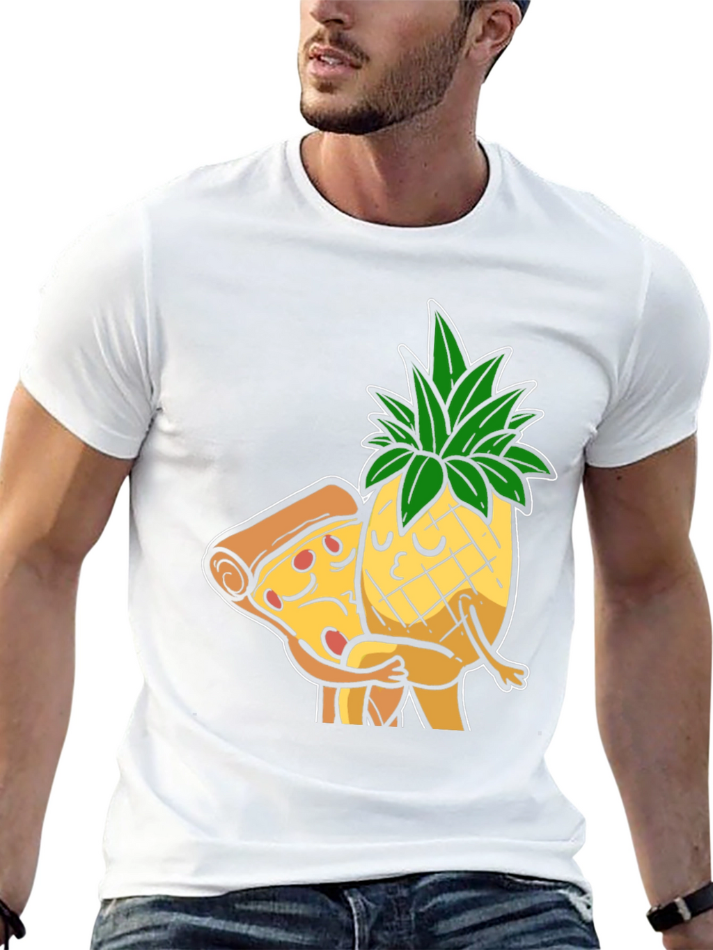 Pizza & Pineapple Hugs Graphic T-Shirt