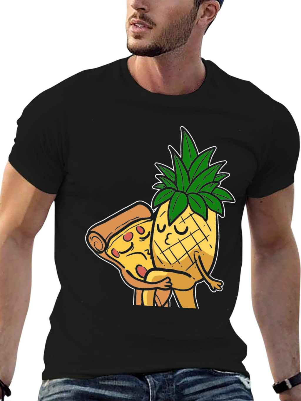 Pizza & Pineapple Hugs Graphic T-Shirt