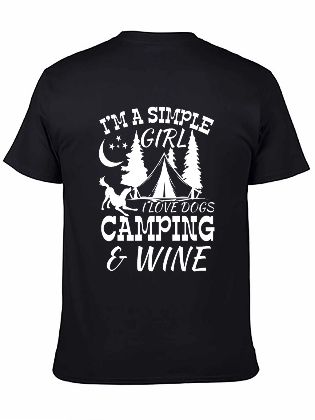 Simple Girl Camping & Wine Graphic T-Shirt