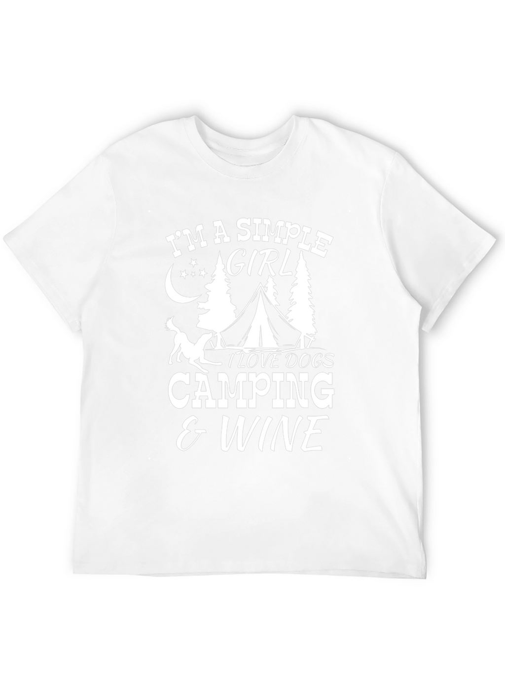 Simple Girl Camping & Wine Graphic T-Shirt