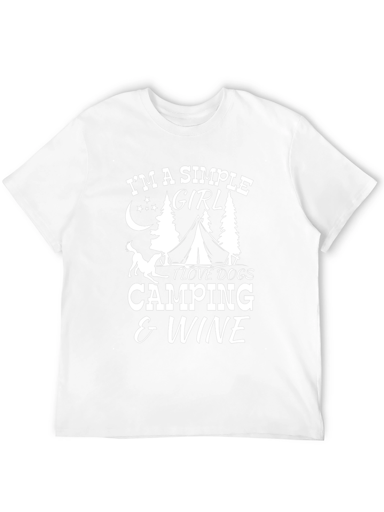 Simple Girl Camping & Wine Graphic T-Shirt