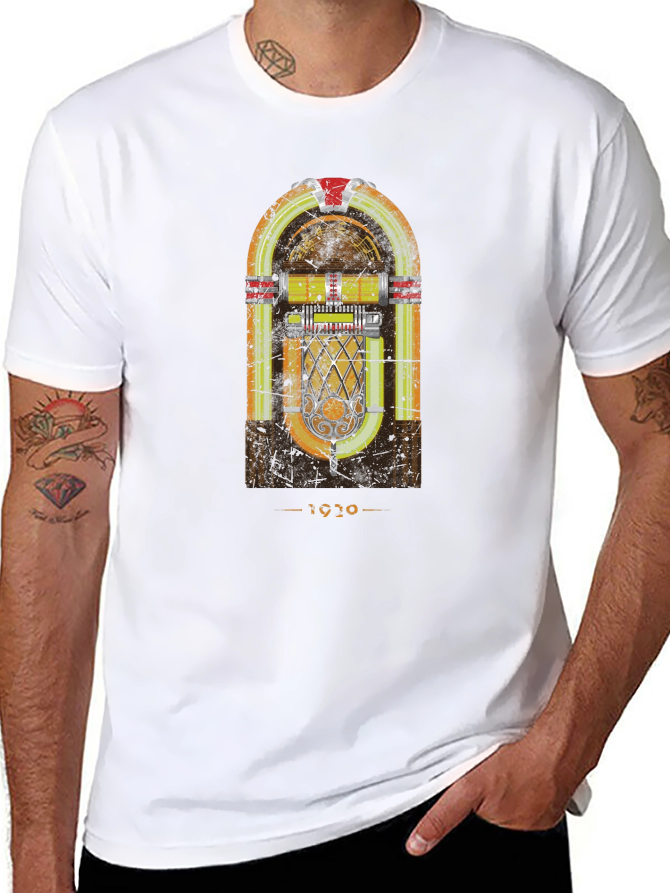 Vintage Jukebox Graphic Tee - Retro Style