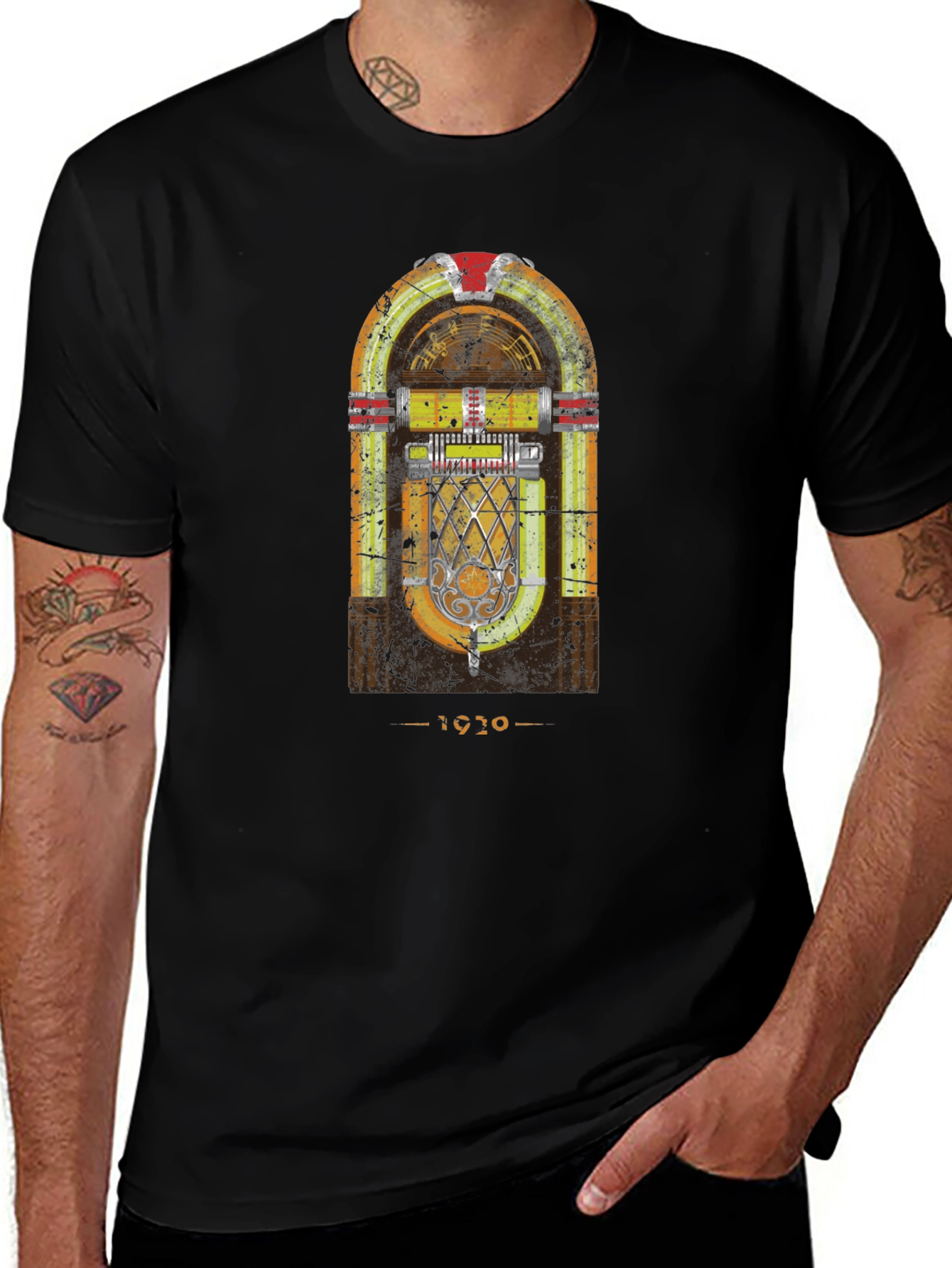 Vintage Jukebox Graphic Tee - Retro Style