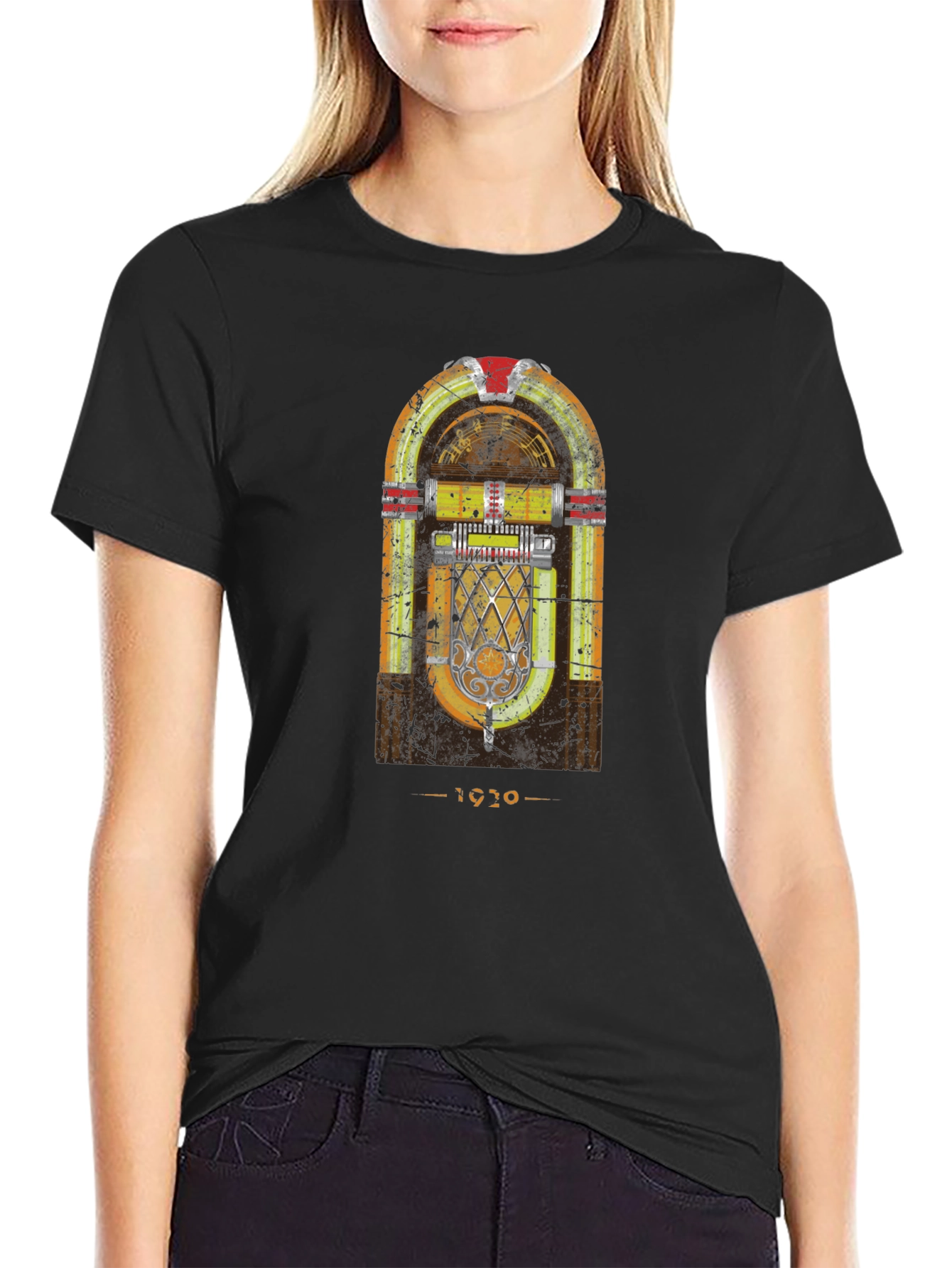Vintage Jukebox Graphic Tee - Retro Style