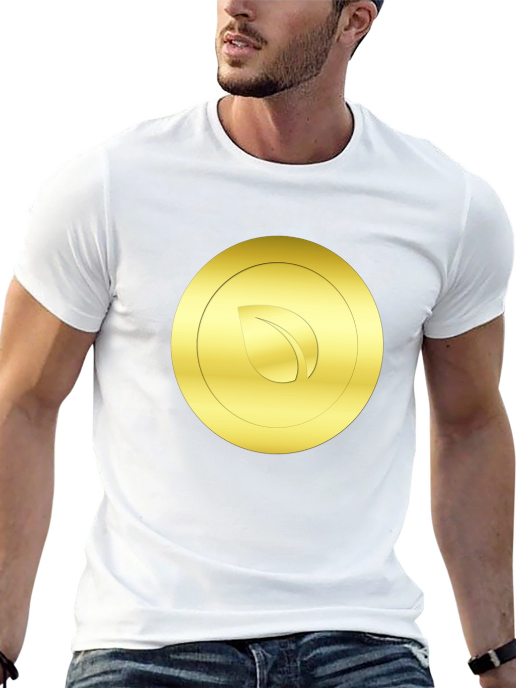 Gold Leaf Emblem Black T-Shirt