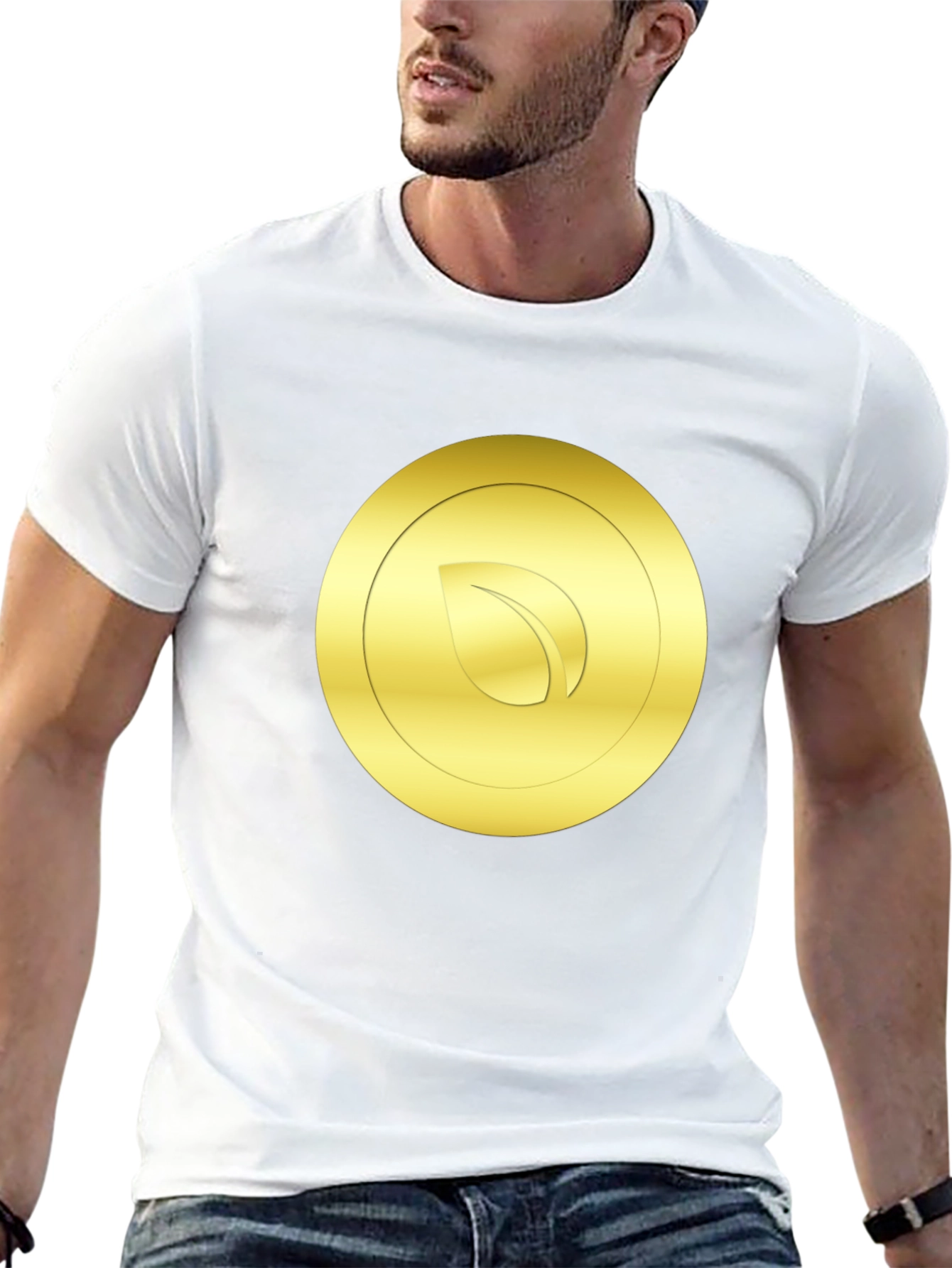Gold Leaf Emblem Black T-Shirt