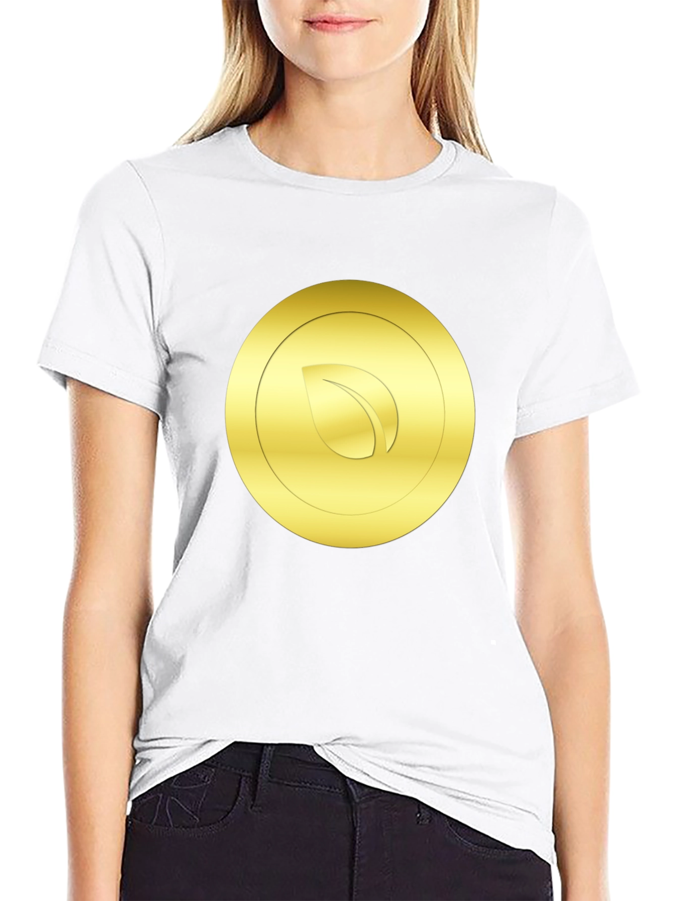 Gold Leaf Emblem Black T-Shirt