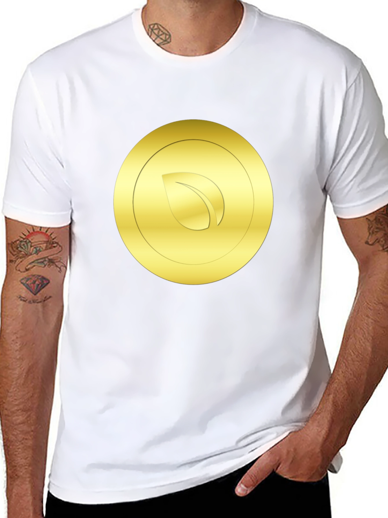 Gold Leaf Emblem Black T-Shirt