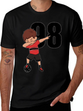 Dabbing Soccer Boy T-Shirt - Black Jersey Number 98