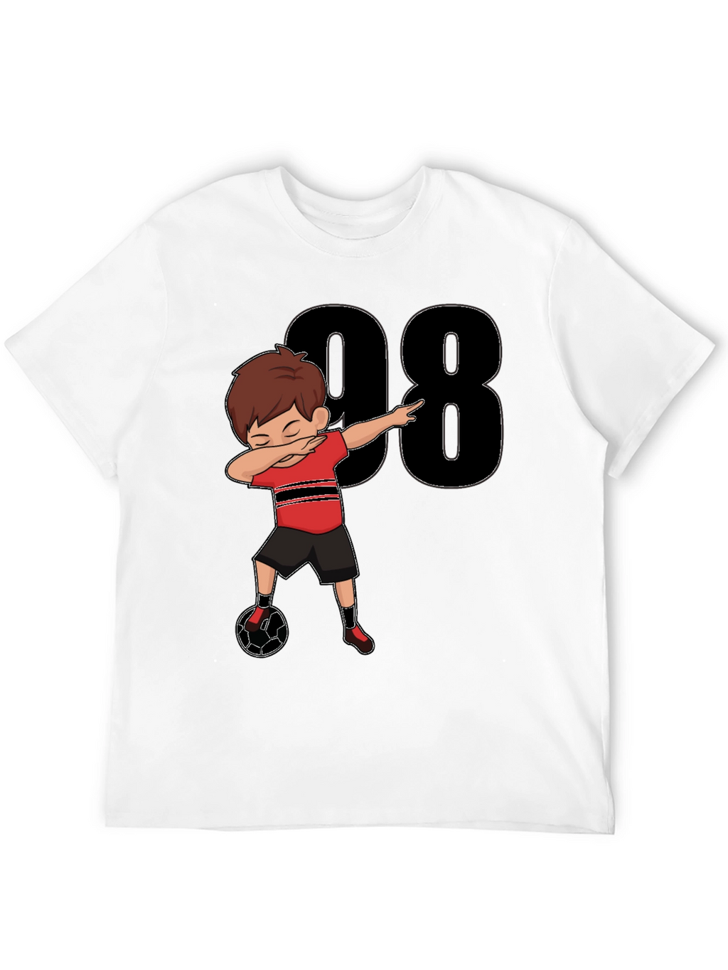 Dabbing Soccer Boy T-Shirt - Black Jersey Number 98