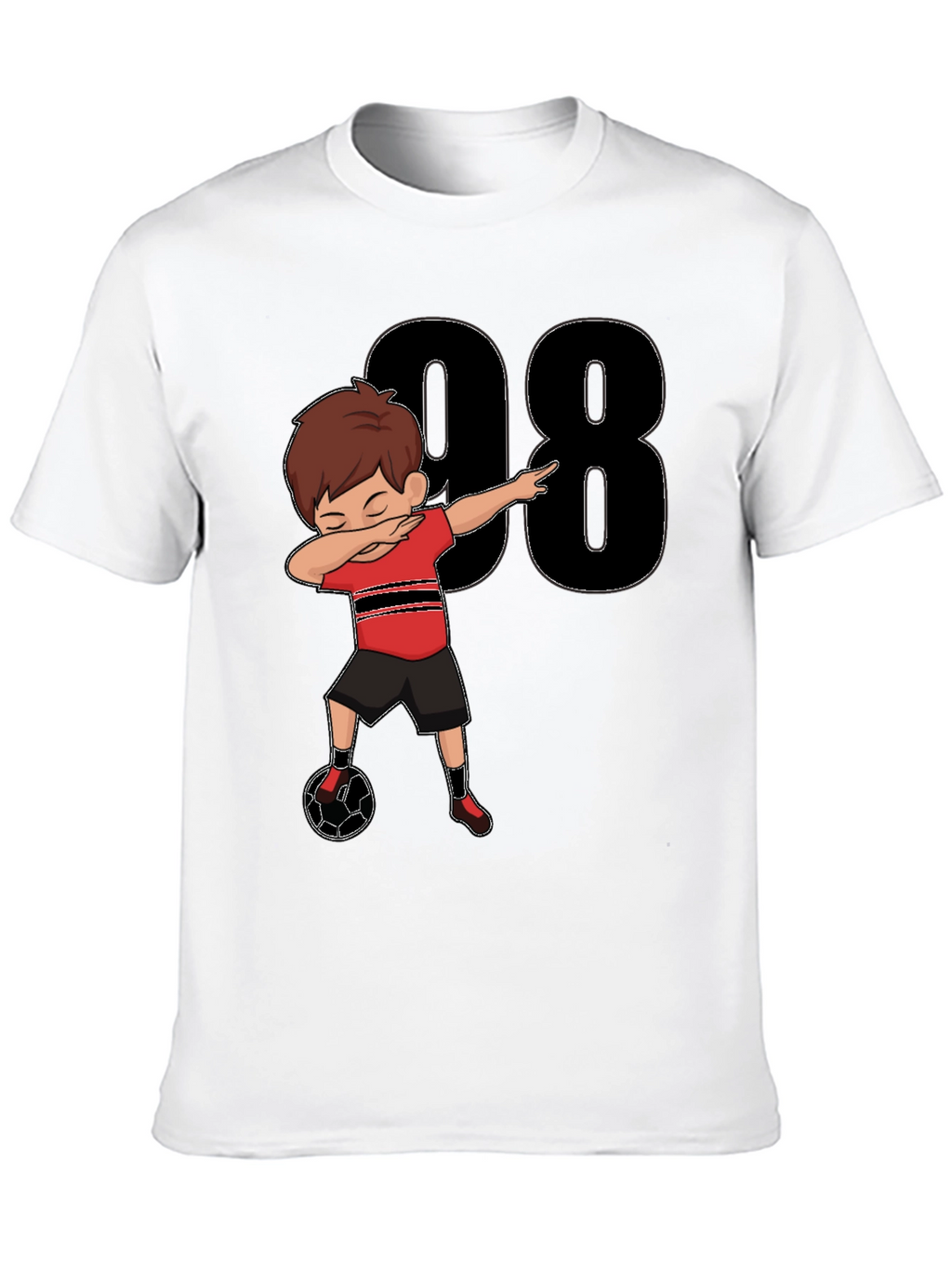 Dabbing Soccer Boy T-Shirt - Black Jersey Number 98