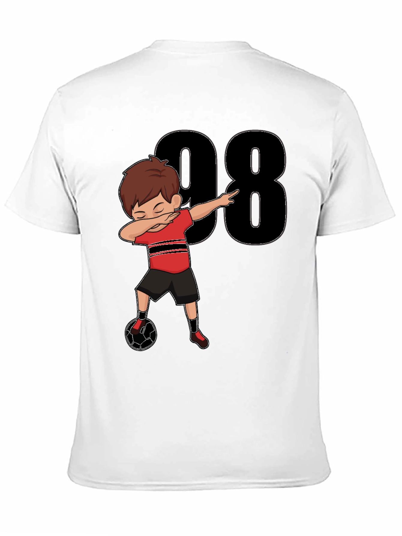 Dabbing Soccer Boy T-Shirt - Black Jersey Number 98