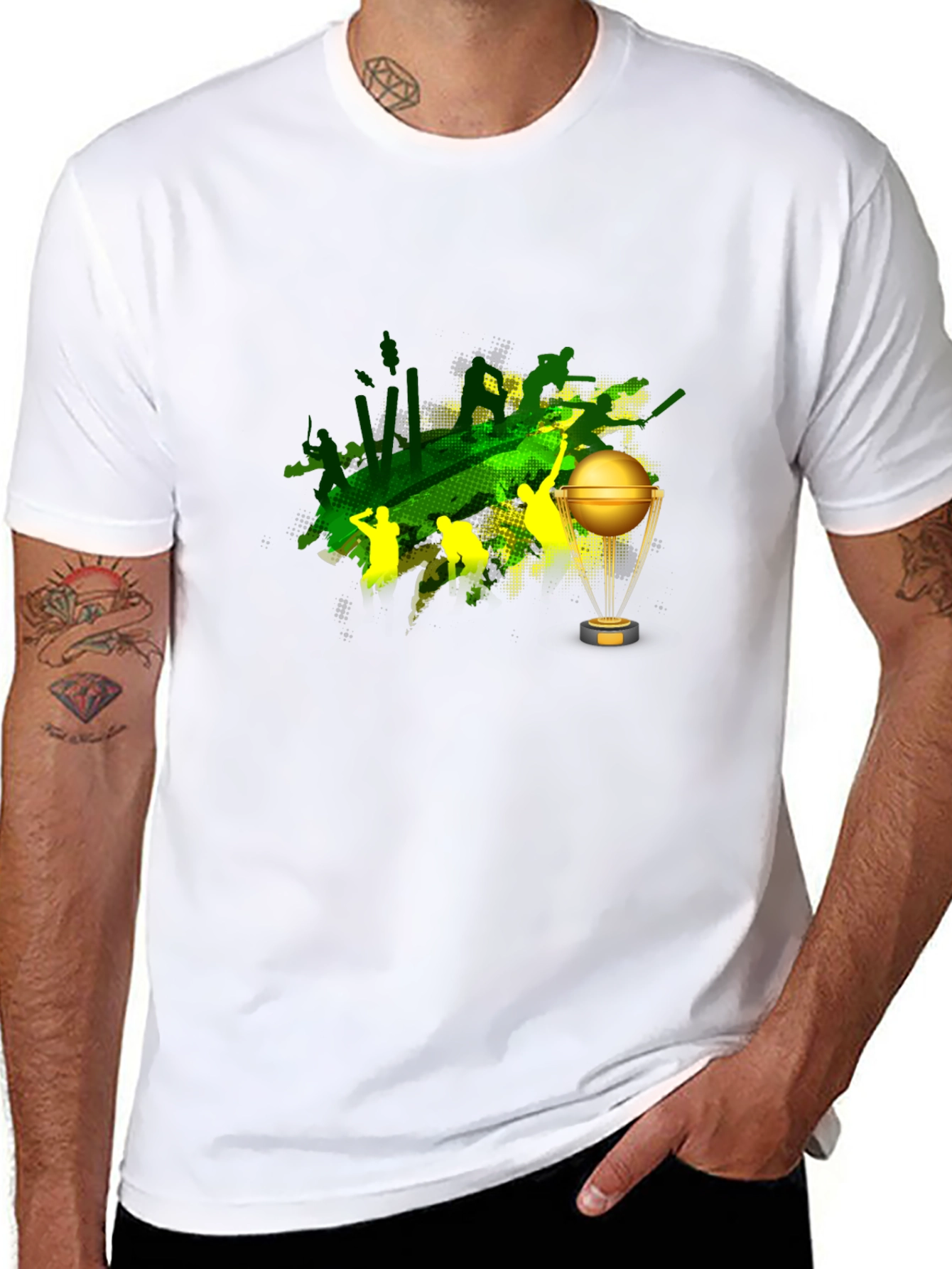 Cricket World Cup Graphic Tee - Black Cotton Blend