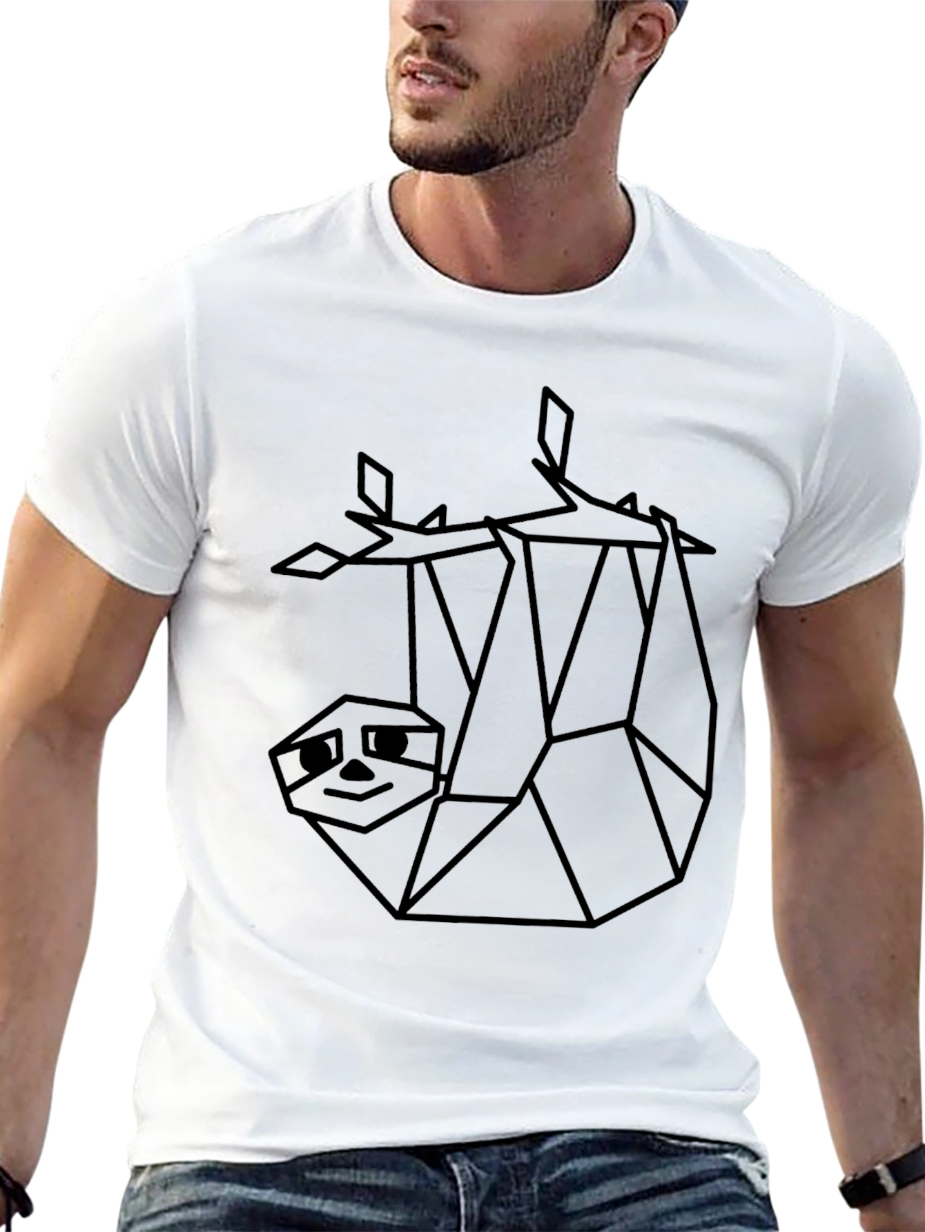 Geometric Sloth T-Shirt - Casual & Unique