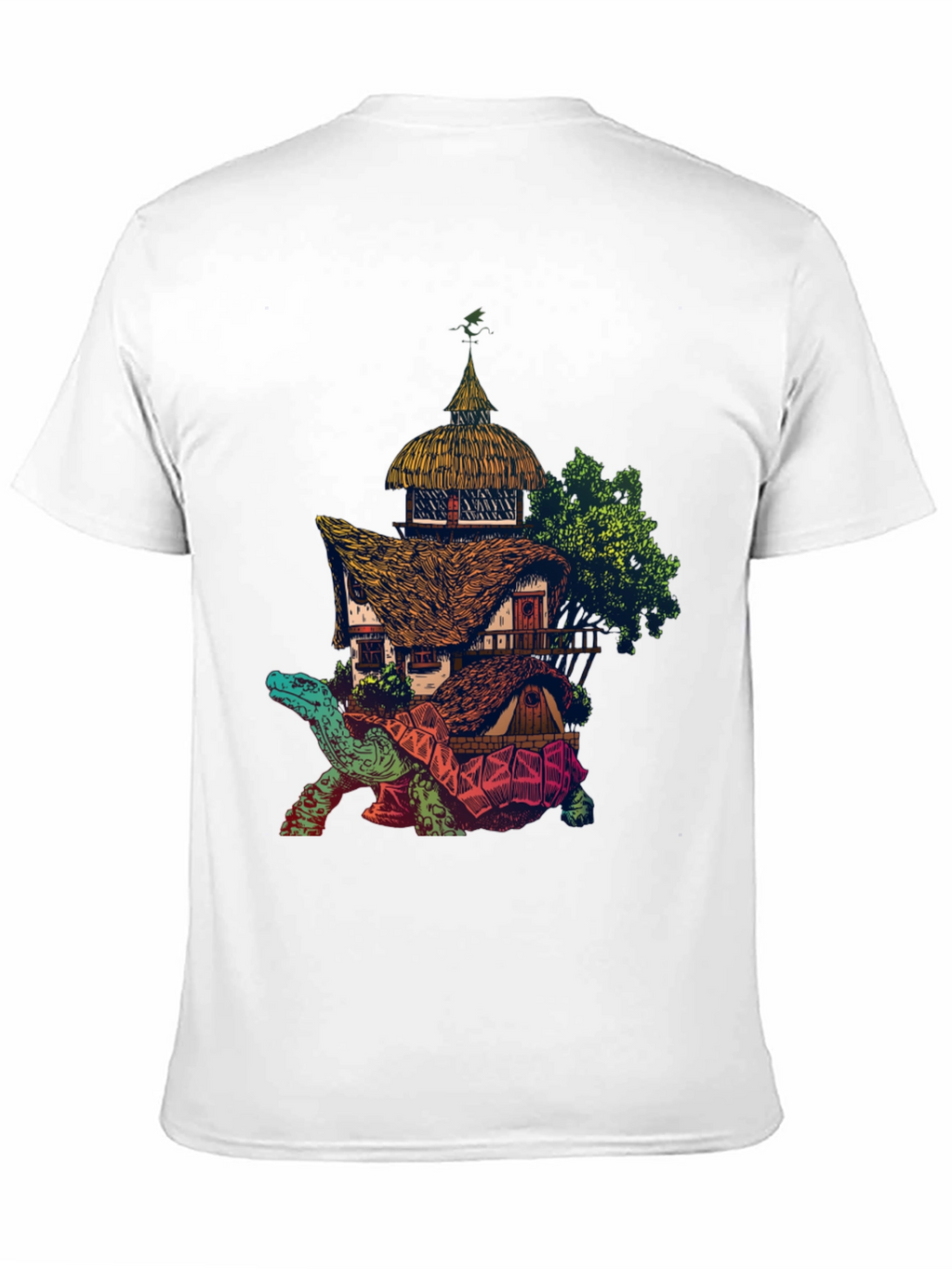 Fantasy Turtle House Graphic Tee - Unique Design